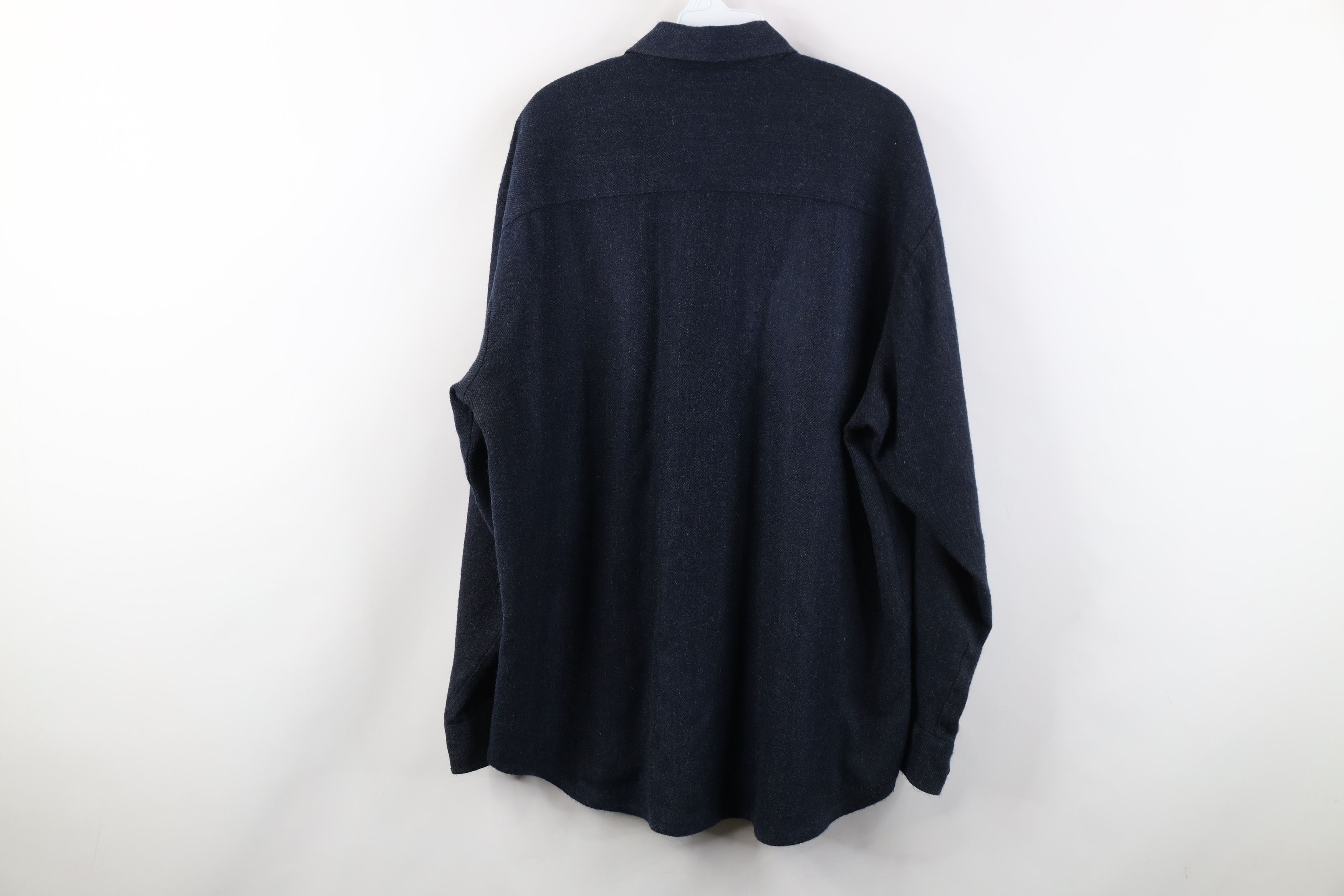 Vintage Vintage 90s Streetwear Wool Blend CPO Button Shirt Blue Size US M / EU 48-50 / 2 - 12 Thumbnail