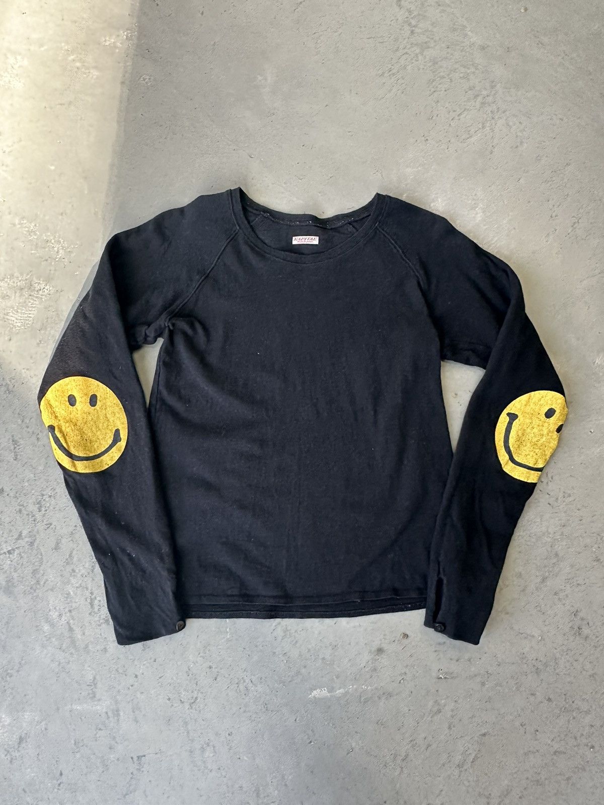 image of Kapital Smiley Longsleeve Black Size 0 / Xs, Men's