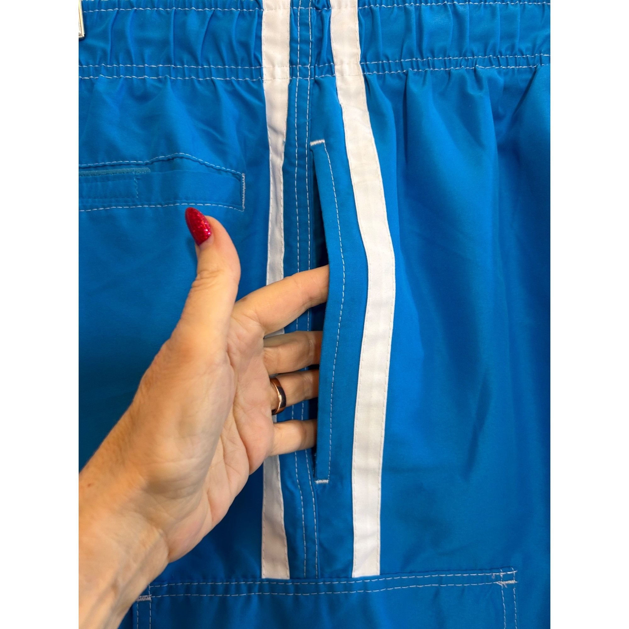 Beverly Hills Polo Club Beverly Hills Polo Club Men’s Swim Trunks M Blue White Trim Size US 32 / EU 48 - 7 Thumbnail