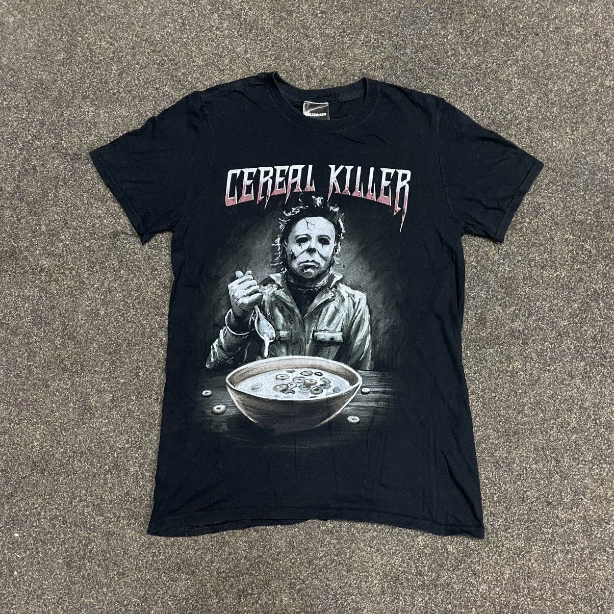 Vintage Vintage 90s Cereal Killer Graphic Tee Black Goth Faded S Size US S / EU 44-46 / 1 - 1 Thumbnail