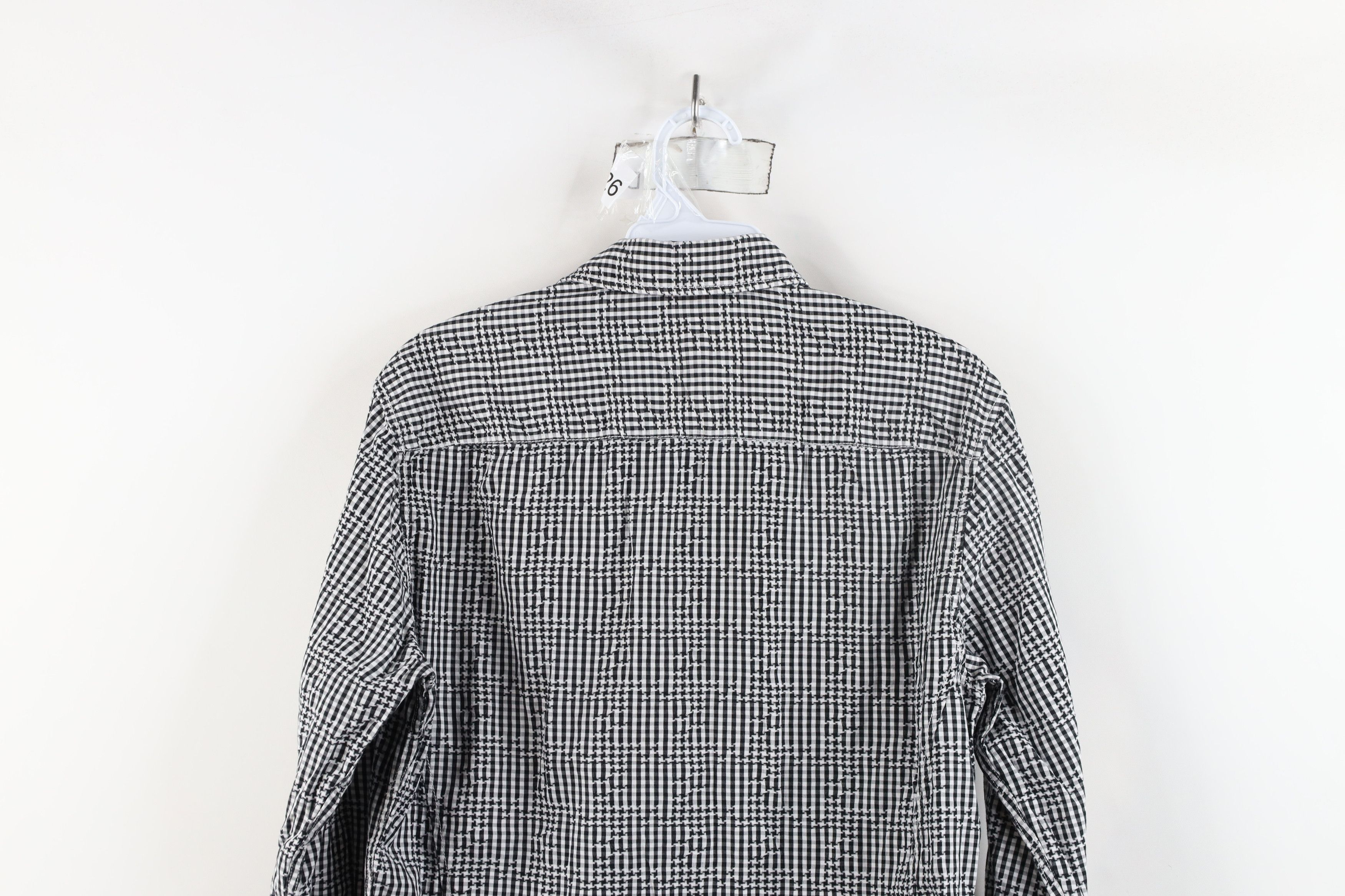 Hugo Boss × Vintage Hugo Boss Houndstooth Checkered Collared Button Shirt Black Size US S / EU 44-46 / 1 - 11 Thumbnail