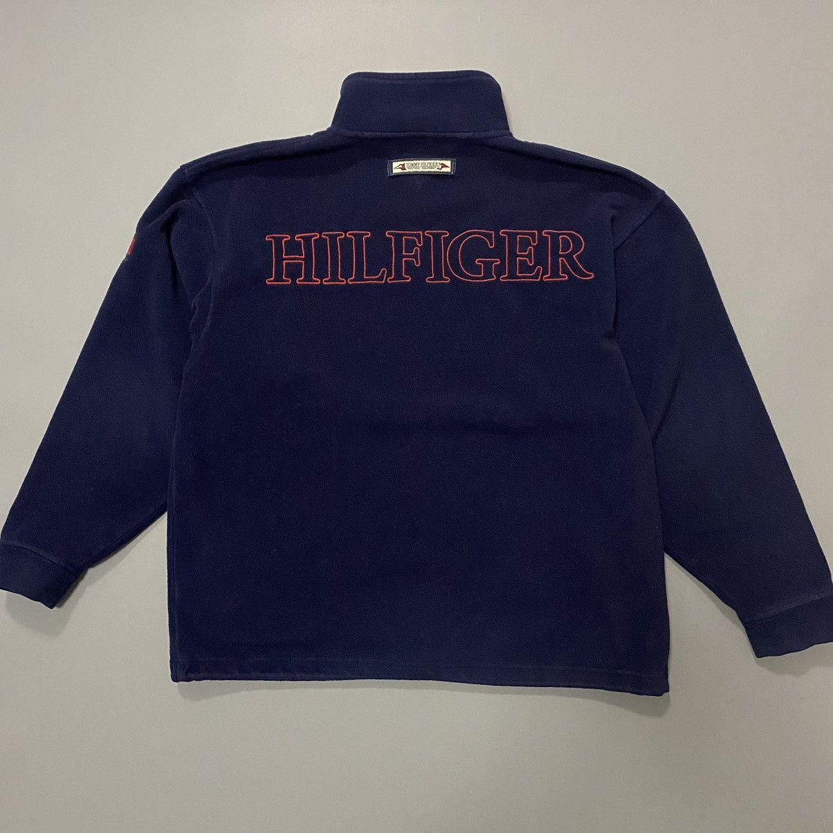 Tommy Hilfiger Tommy Hilfiger Vintage Blue Big Logo Fleece Size Mens M Size US M / EU 48-50 / 2 - 2 Thumbnail