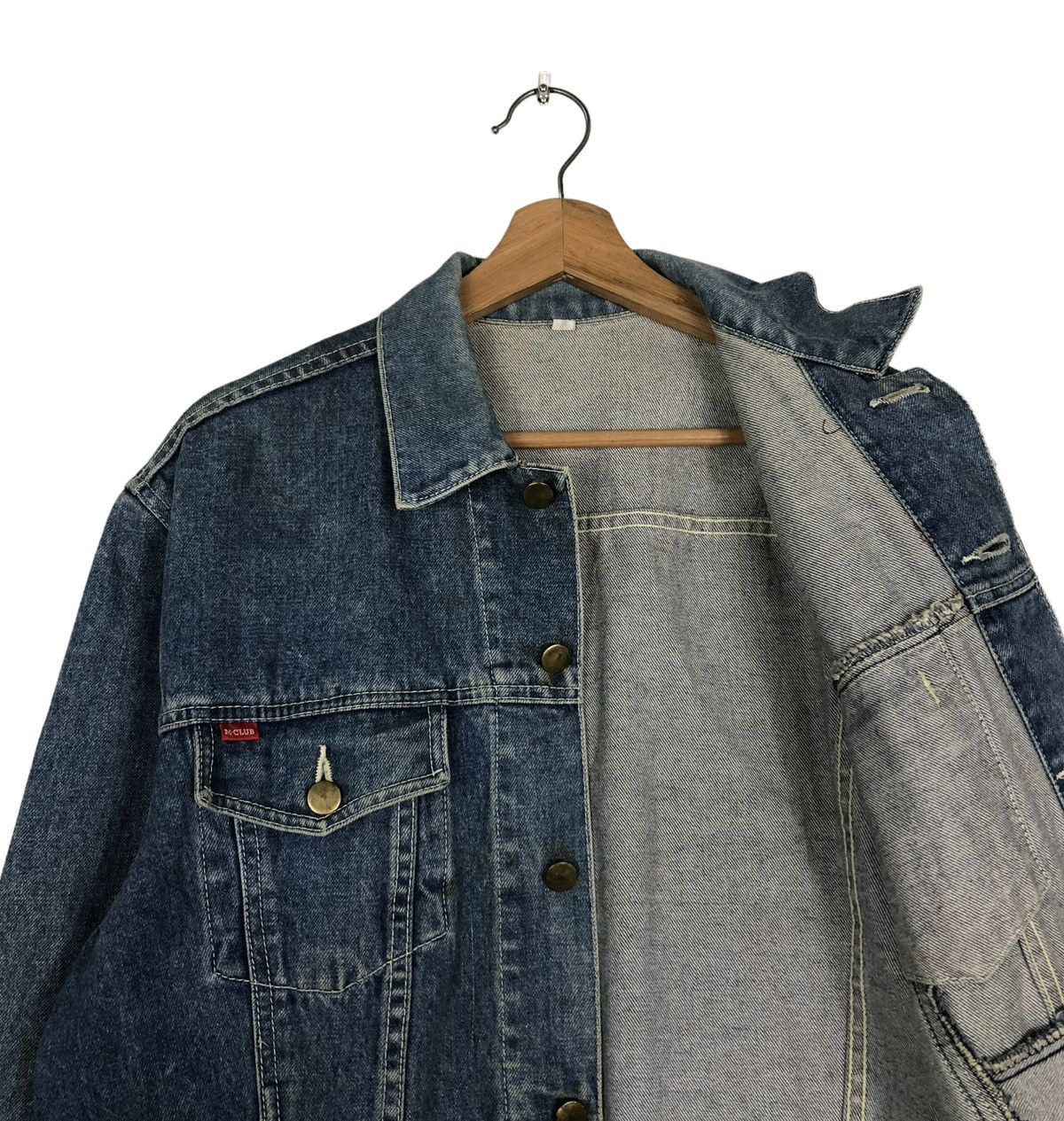 Japanese Brand 🔥VINTAGE BIKER TRUCKER DENIM JACKET M CLUB JAPAN MADE Size US S / EU 44-46 / 1 - 12 Thumbnail