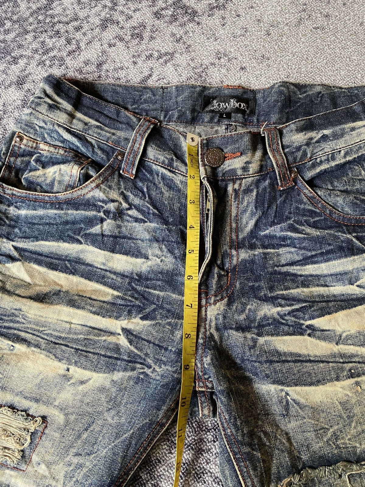 LOWBOX Y2k Lowbox D-Blu distressed ifsixwasnine bootcut jeans Size US 32 / EU 48 - 16 Thumbnail