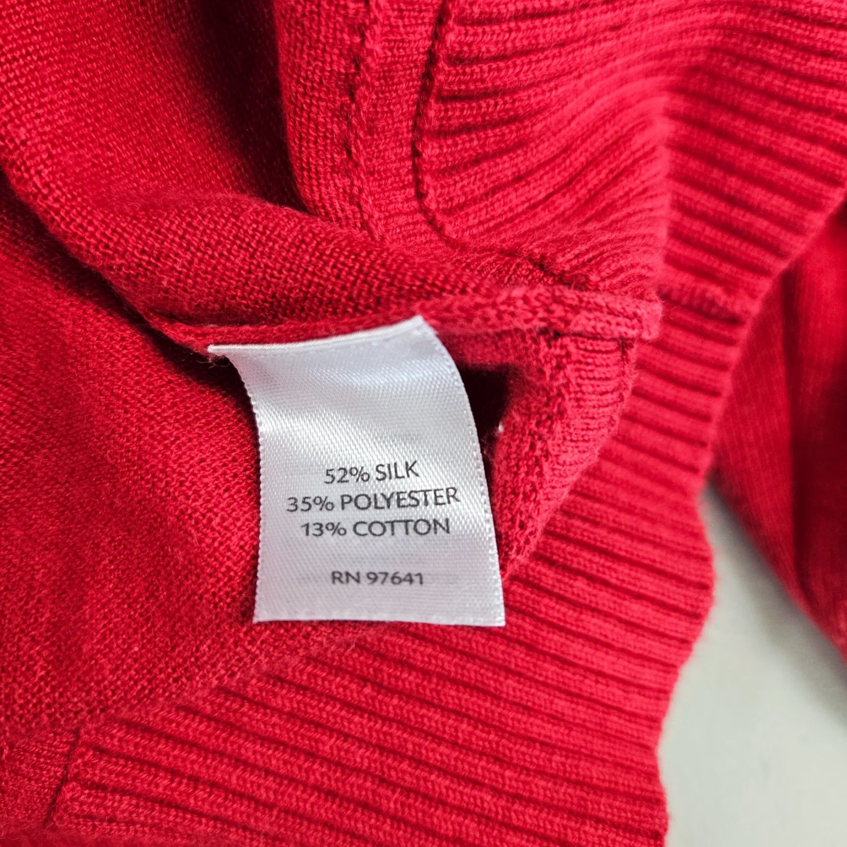 J. Jill J. Jill Womens Sweater Pullover Size PM Petite Medium Red Silk Blend Scoop Neck Long Sleeve Ladies Womens Pullover Sweater Red Silk Blend Size M / US 6-8 / IT 42-44 - 5 Thumbnail