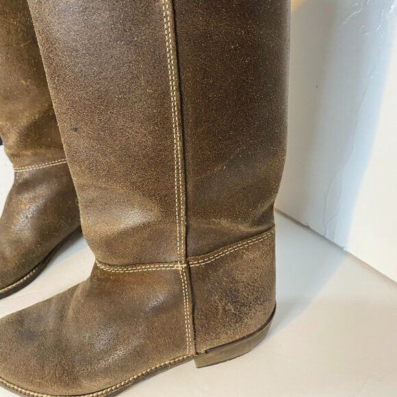 Other Markee Italy Distressed Brown Leather Knee-High Boots Size 7 Size US 7 / IT 37 - 6 Thumbnail