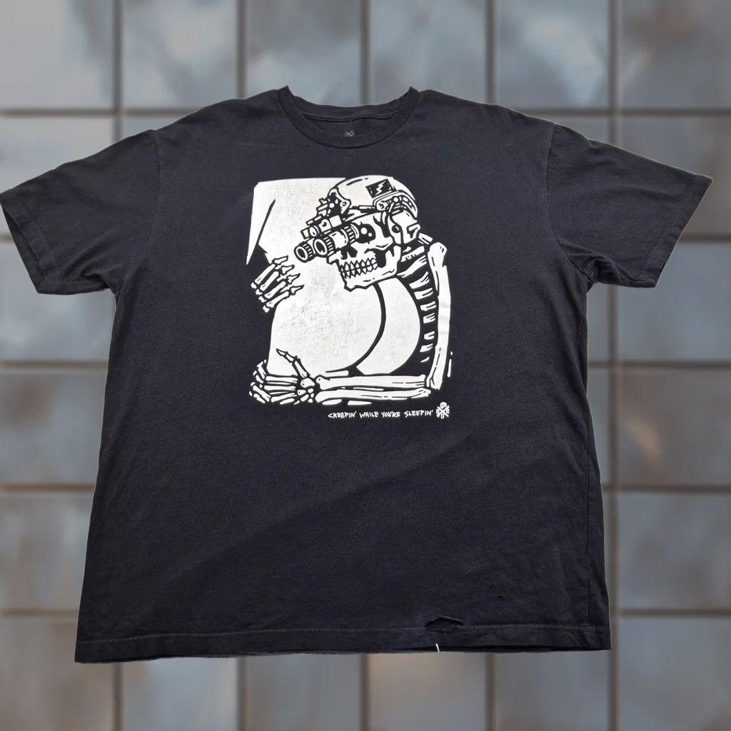Vintage BLK-RFL-DIV Shirt Mens XL Black Skeleton Night Vision Graphic Tee Creepin Size US XL / EU 56 / 4 - 1 Thumbnail