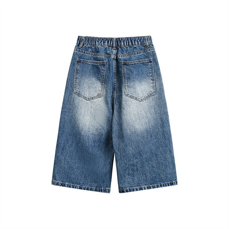 Japanese Brand Punk Distressed Washed Men's Denim Shorts Size US 32 / EU 48 - 2 Thumbnail