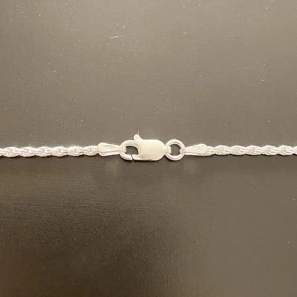 Sterling Silver Solid Silver Rope Chain Necklace 18in 2mm Size ONE SIZE - 7 Thumbnail