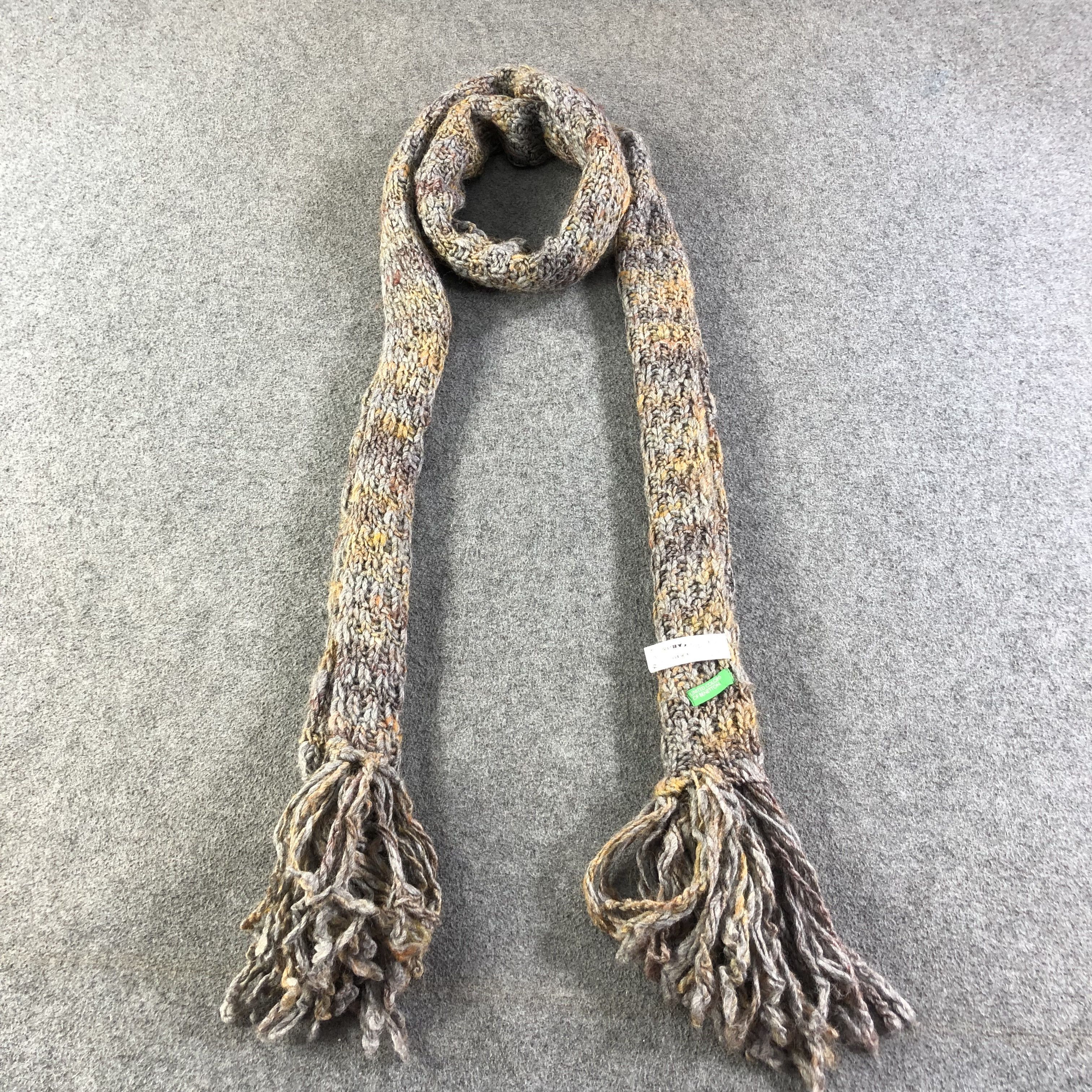 United Colors Of Benetton United Colors of Benetton Long Wool Scarf Muffler V1213 Size ONE SIZE - 1 Thumbnail