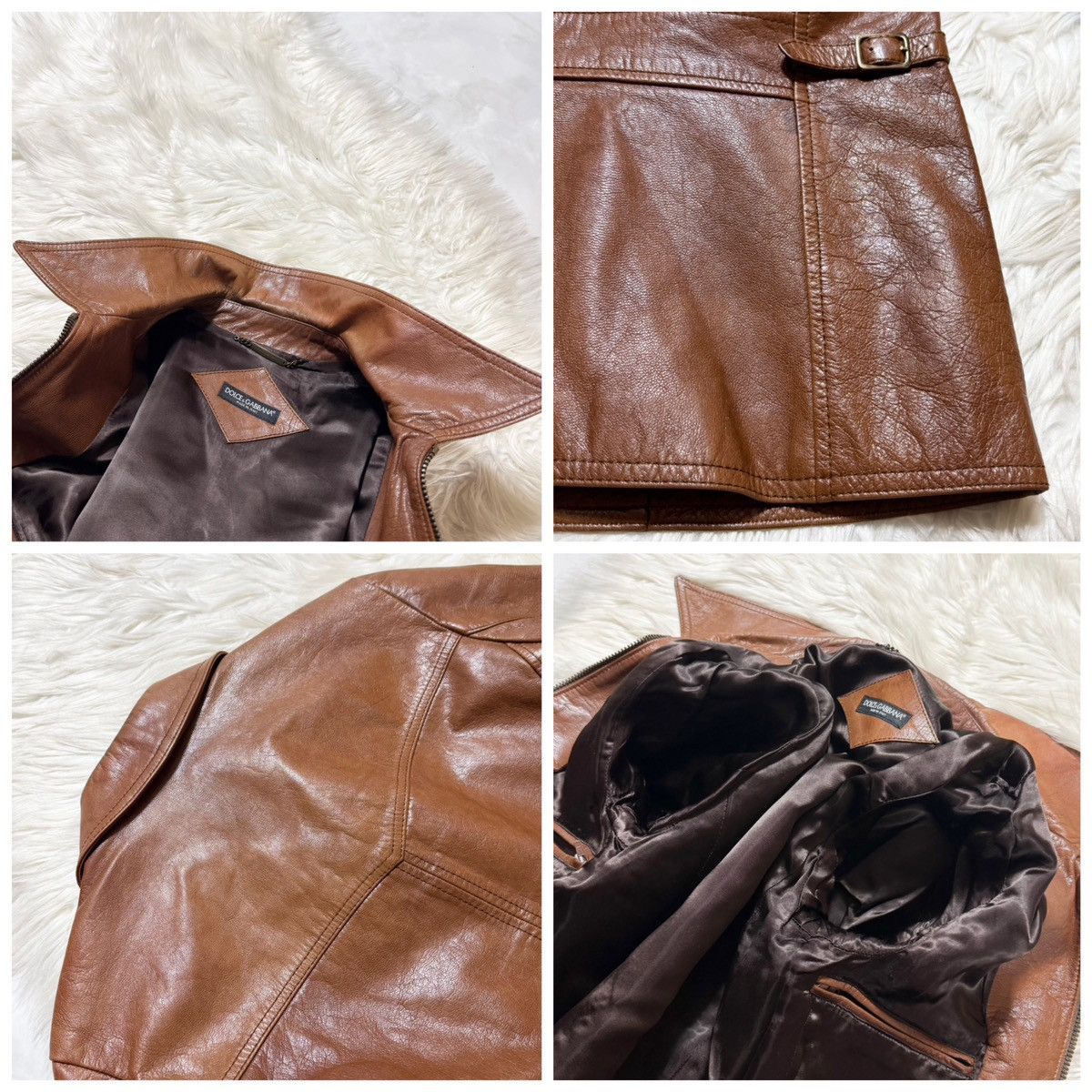 Dolce & Gabbana Authentic Dolce & Gabbana Runway Zip-Up Leather Jacket Size US S / EU 44-46 / 1 - 3 Thumbnail