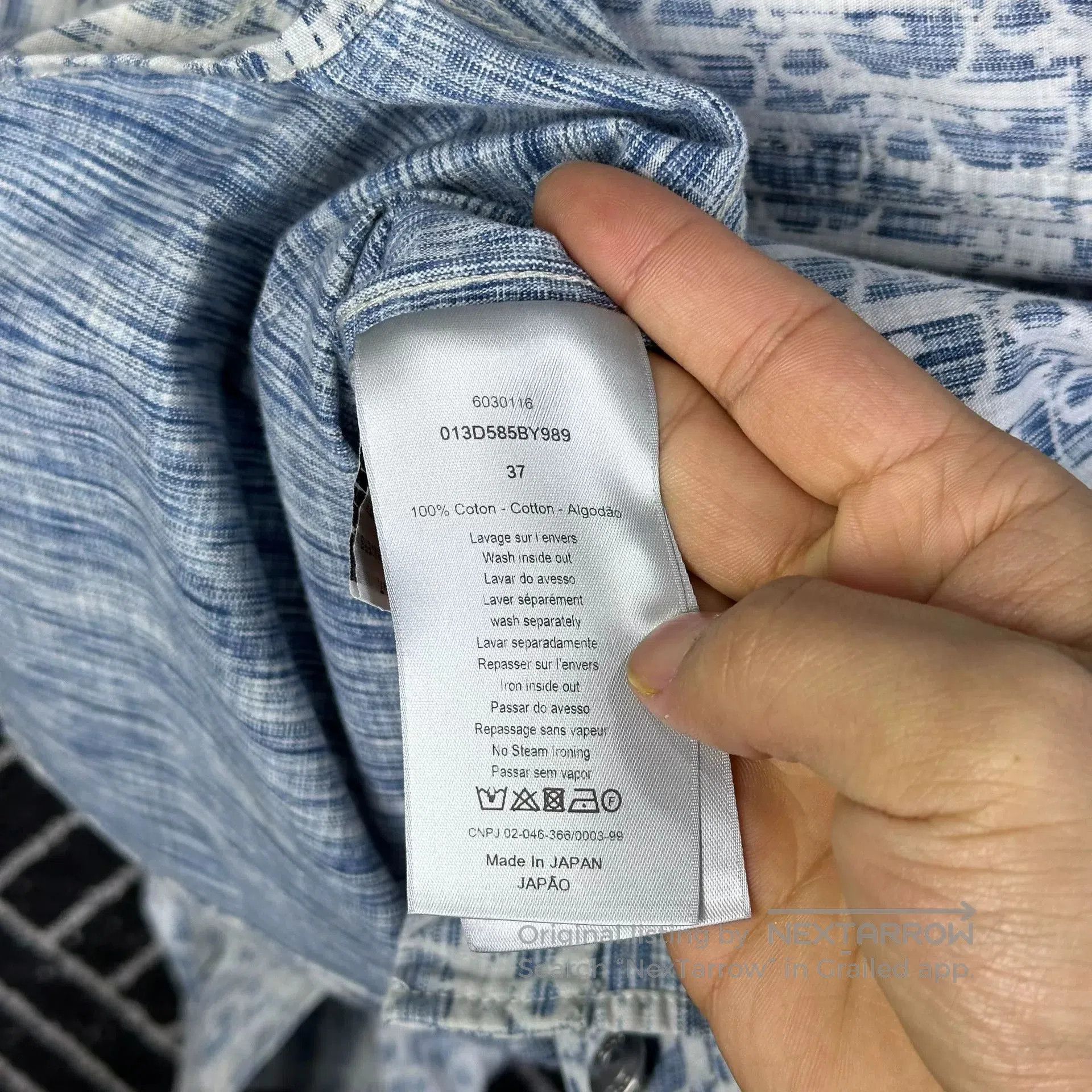 Dior Dior Blue White All-Over Print Shirt. Size M / US 6-8 / IT 42-44 - 7 Thumbnail