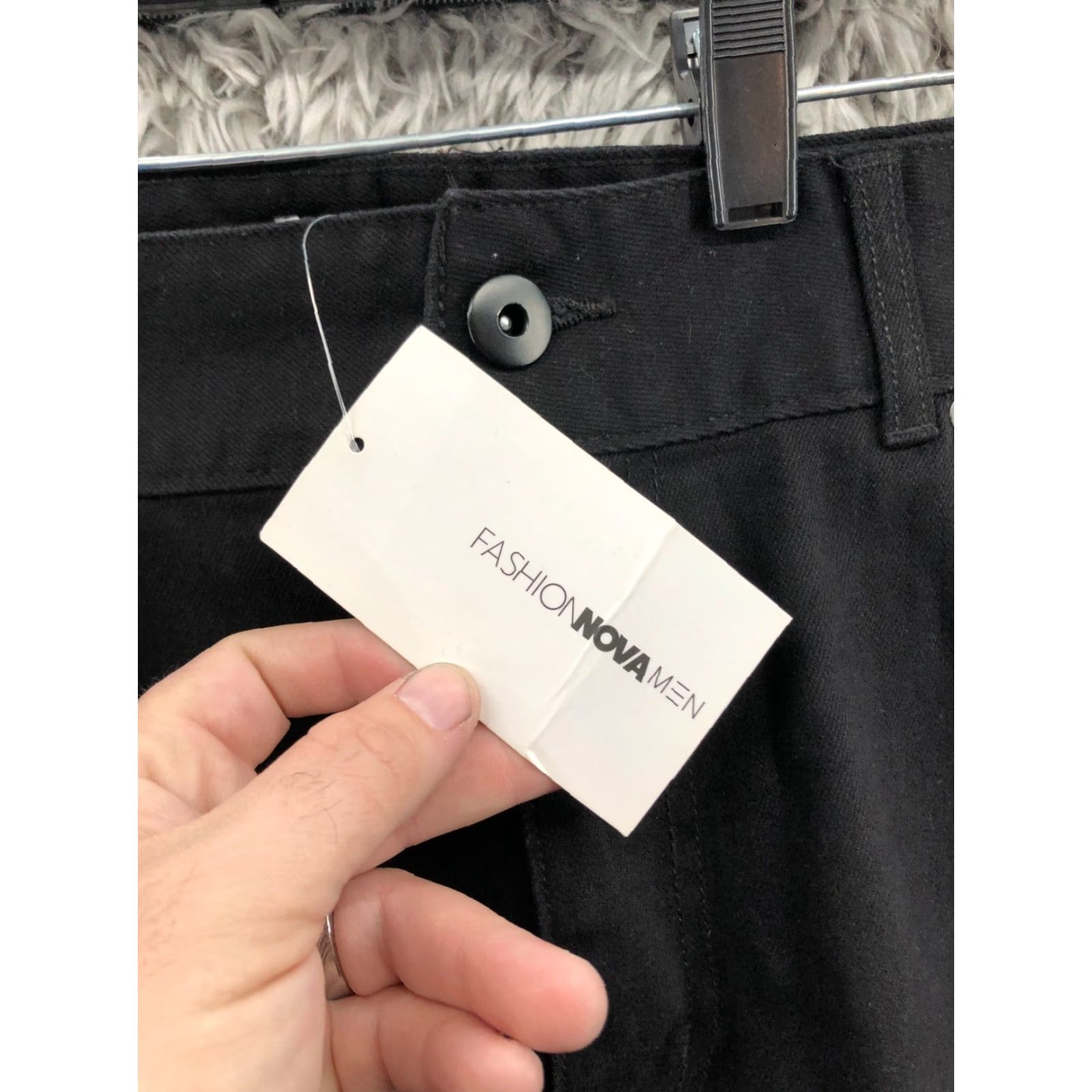 Fashion Nova Fashion Nova Chino Shorts Mens Regular Mid Black Denim 42 Waist 5-Pocket Vintage No Size US 42 / EU 58 - 4 Thumbnail