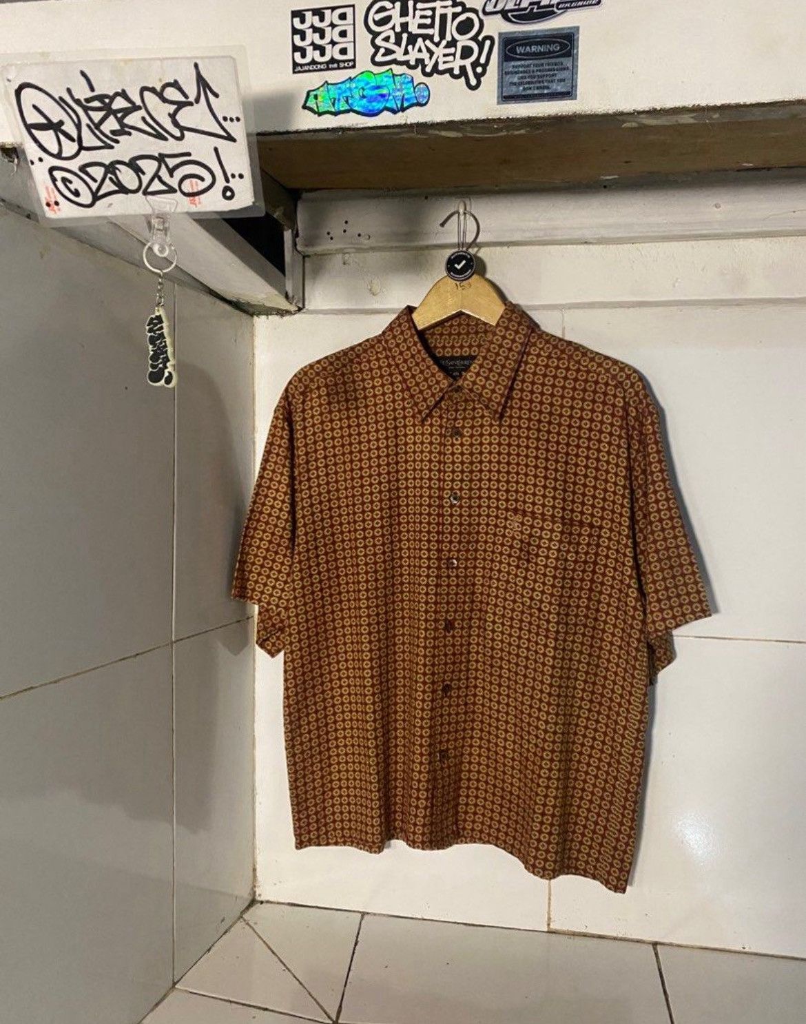 Yves Saint Laurent YSL Short Sleeve Button Shirt Summer Size US M / EU 48-50 / 2 - 2 Thumbnail