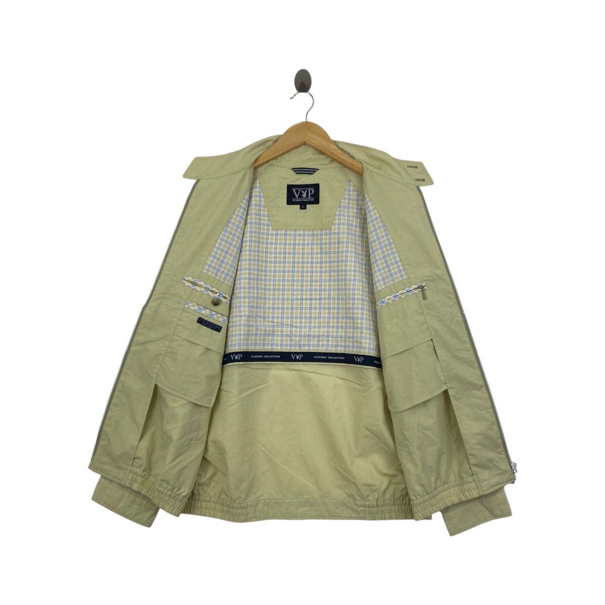 Playboy VIP PLAYBOY Collection Plain Beige Bomber Jacket Size US L / EU 52-54 / 3 - 3 Thumbnail