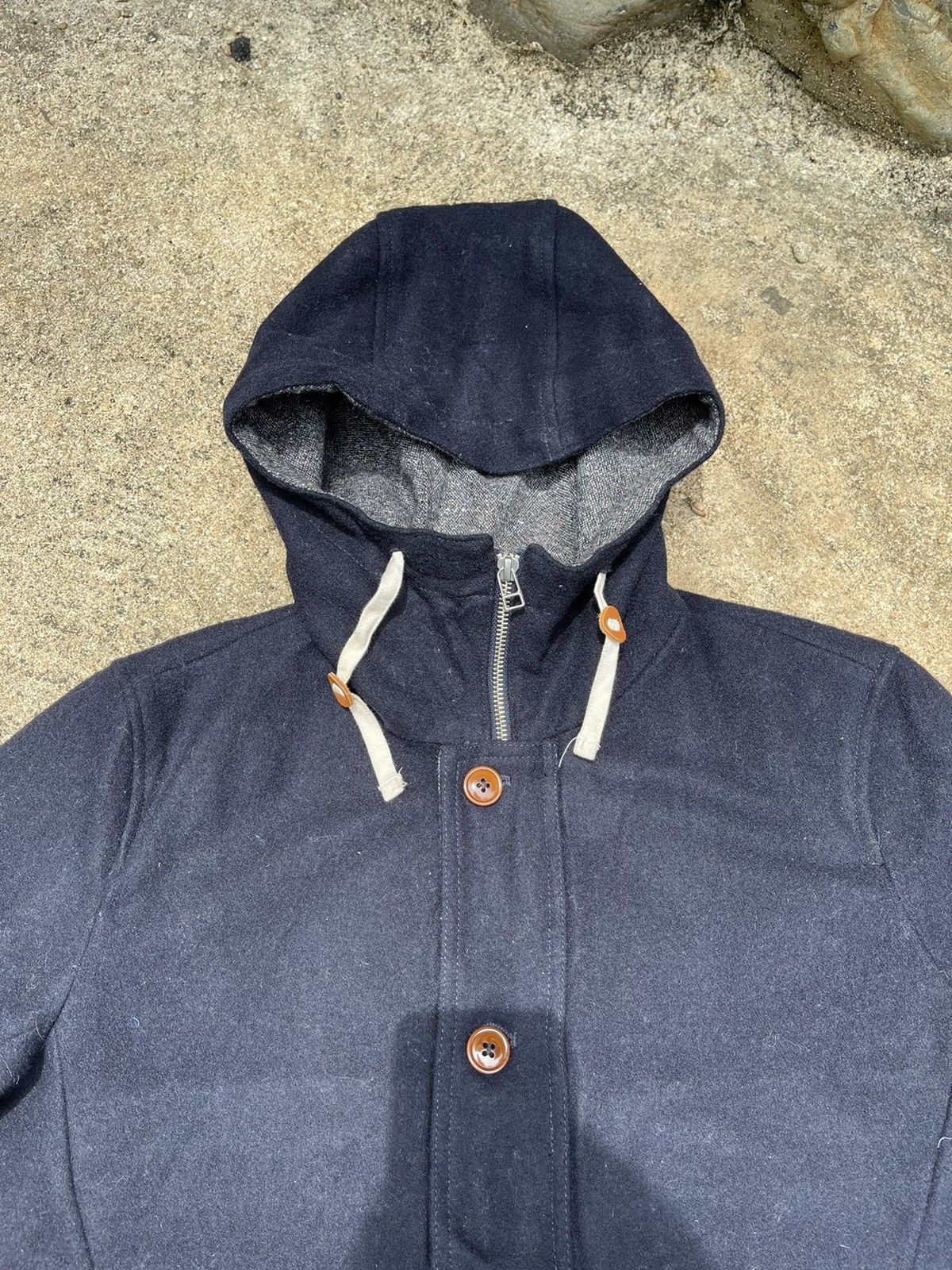 Beams Plus BEAMS Navy Hooded Wool Jacket (Size S) Size US S / EU 44-46 / 1 - 3 Thumbnail