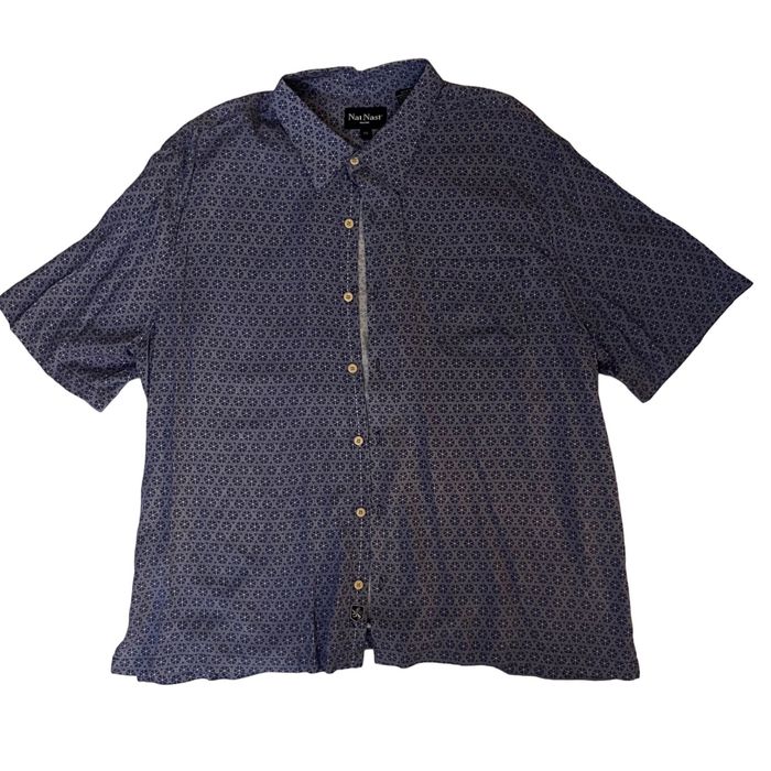 Nat Nast $145 Nat Nast Luxury XXL Button Down Shirt Purple Geometric ...