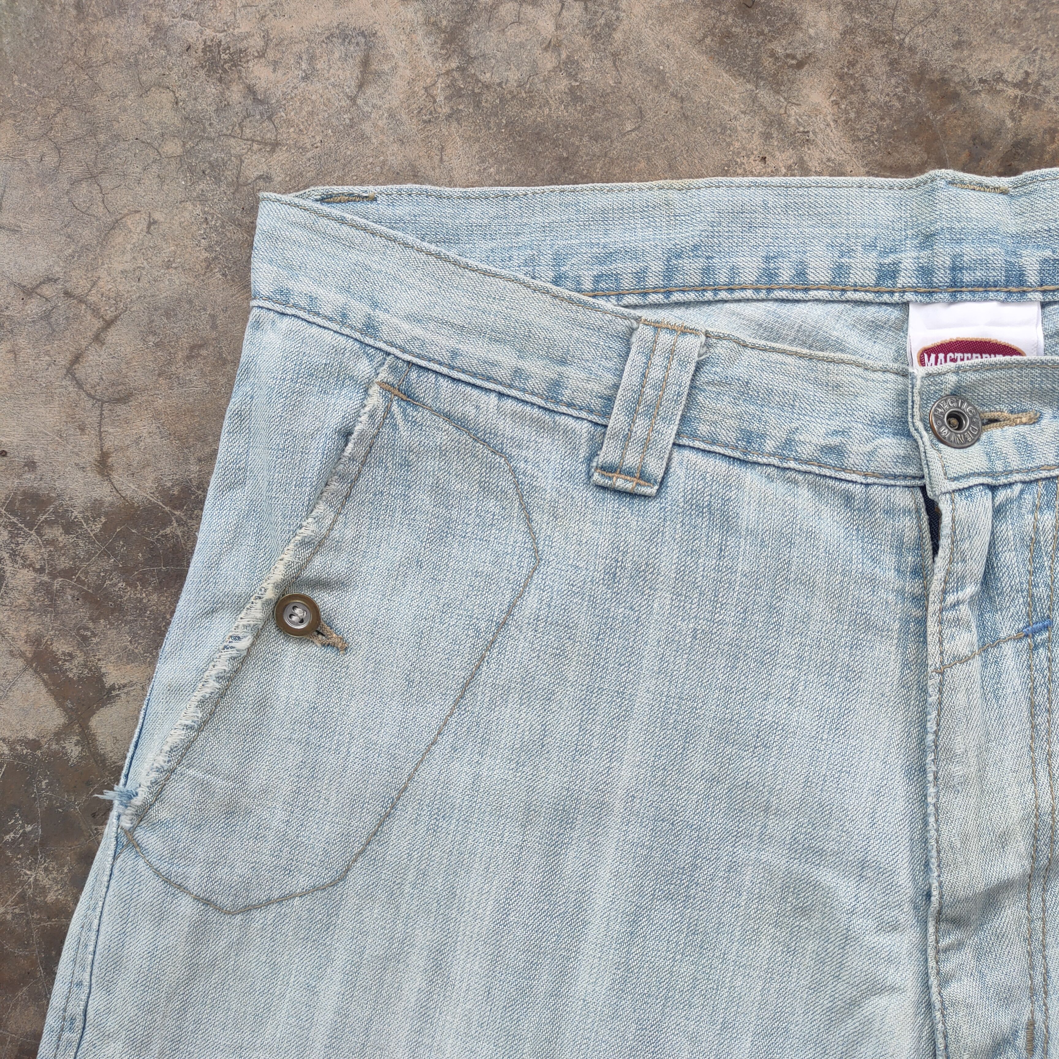 MasterPiece VINTAGE MASTERPIECE BAGGY FADED RIPPED JEANS DENIM PANTS Size US 35 - 14 Thumbnail