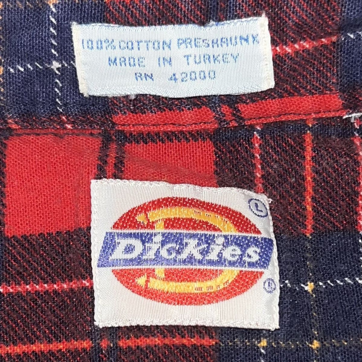 Dickies × Vintage Vintage 90s Dickies Flannel Red/Blue Size US L / EU 52-54 / 3 - 5 Thumbnail