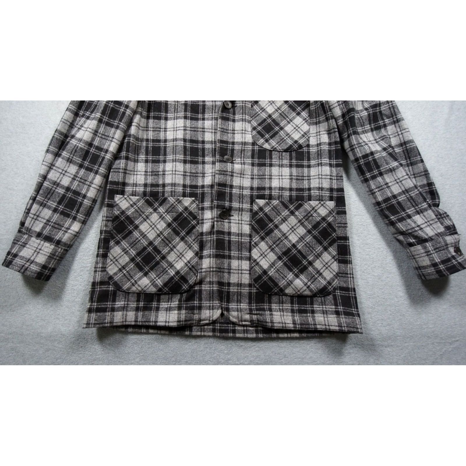 Pendleton Pendleton Blazer Mens Medium Black Gray Wool Jacket Fitted Douglas Tartan Plaid Size 40R - 3 Thumbnail