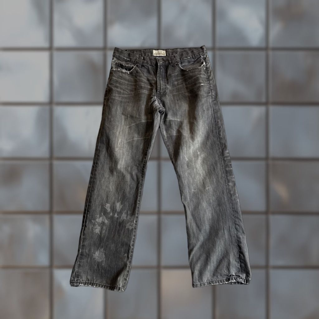 Vintage VINTAGE Aeropostale Gray Denim Straight Jeans Men 32x30 Distressed Y2K Size US 32 / EU 48 - 1 Thumbnail