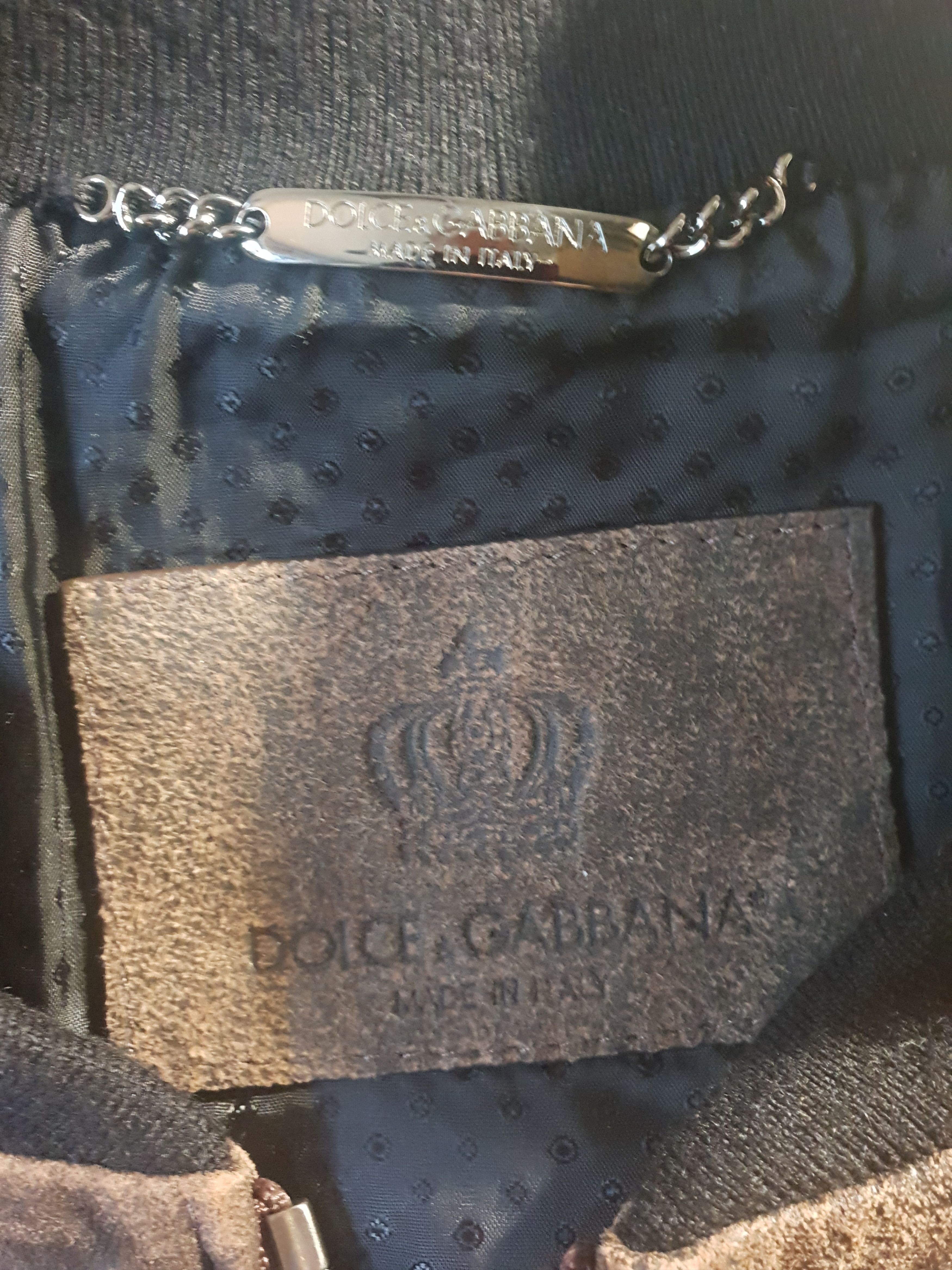 Dolce & Gabbana Men's Dolce & Gabbana Lamb Leather Logo Bomber Jacket Brown Size US M / EU 48-50 / 2 - 7 Thumbnail