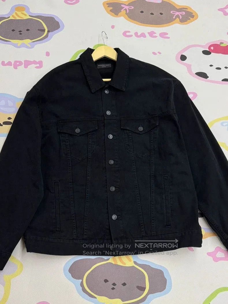 Balenciaga Balenciaga Logo Collar Denim Jacket. Size US S / EU 44-46 / 1 - 1 Thumbnail