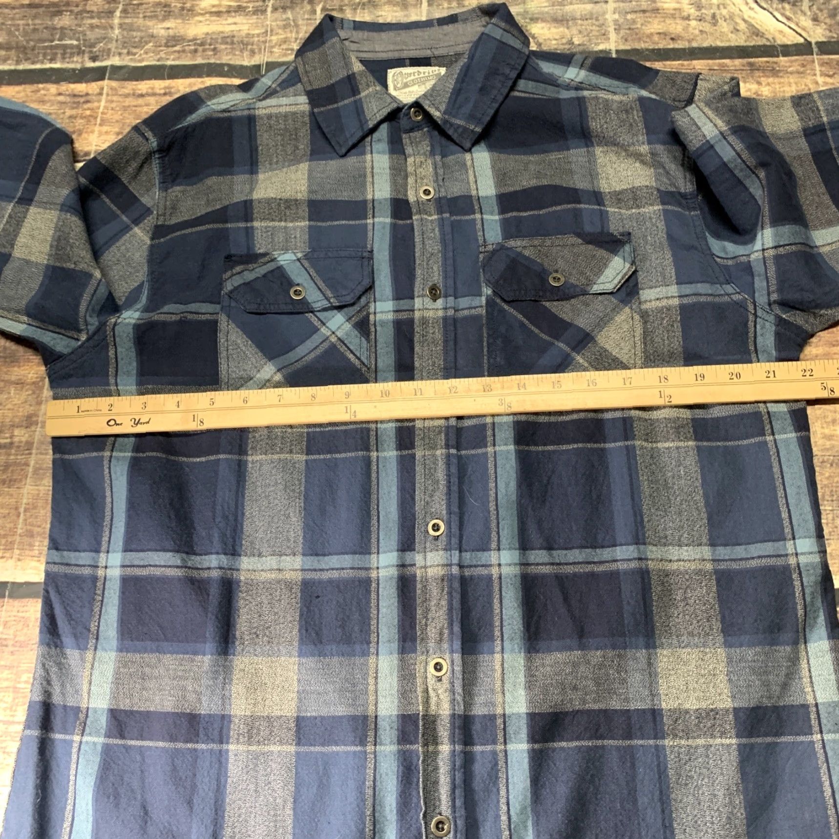 Vintage Overdrive Men's Flannel Shirt Blue Gray Plaid Size Medium Size US M / EU 48-50 / 2 - 2 Thumbnail