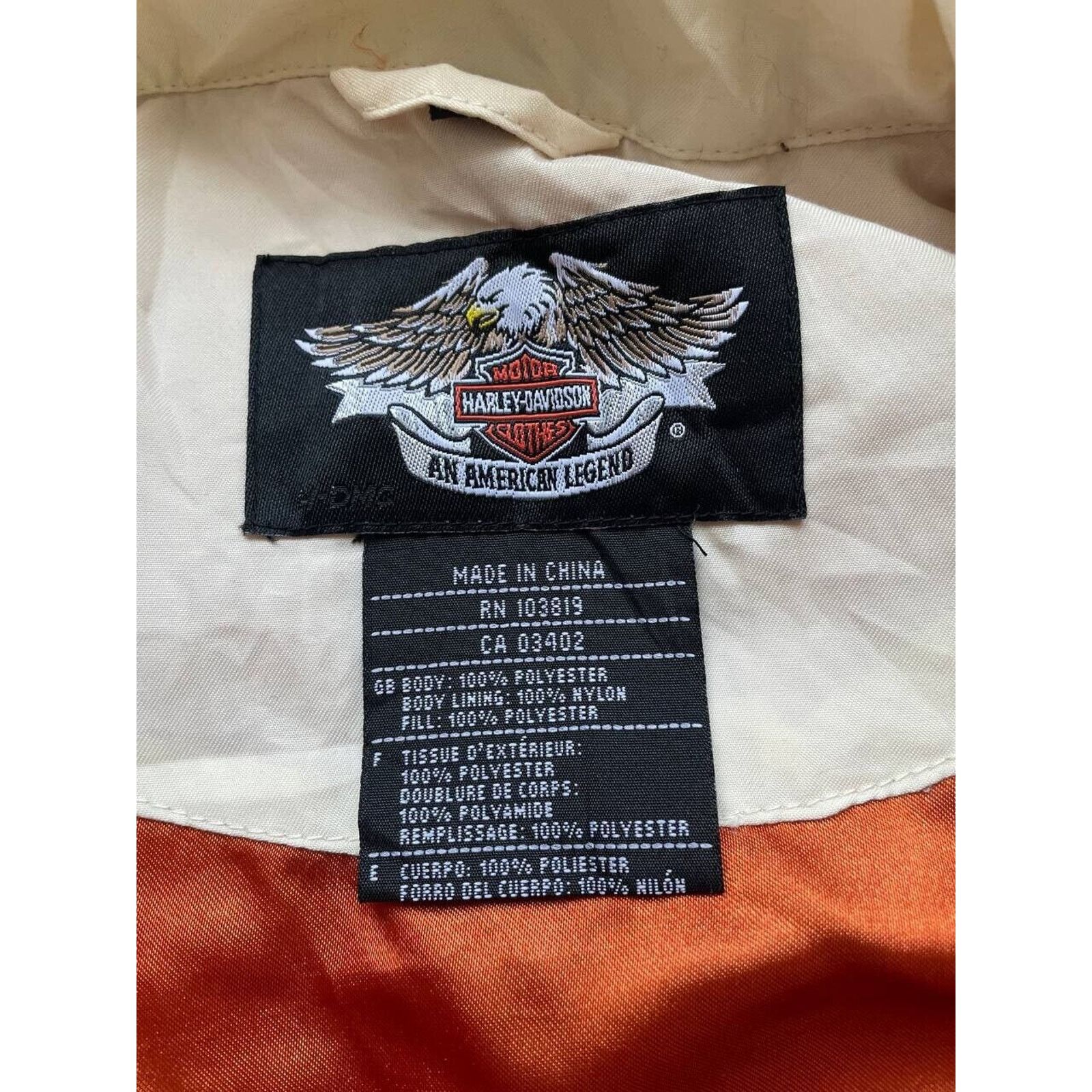 Harley Davidson × Vintage Vintage Harley-Davidson Quilted Puffer Vest Cream Size M Size M / US 6-8 / IT 42-44 - 6 Thumbnail