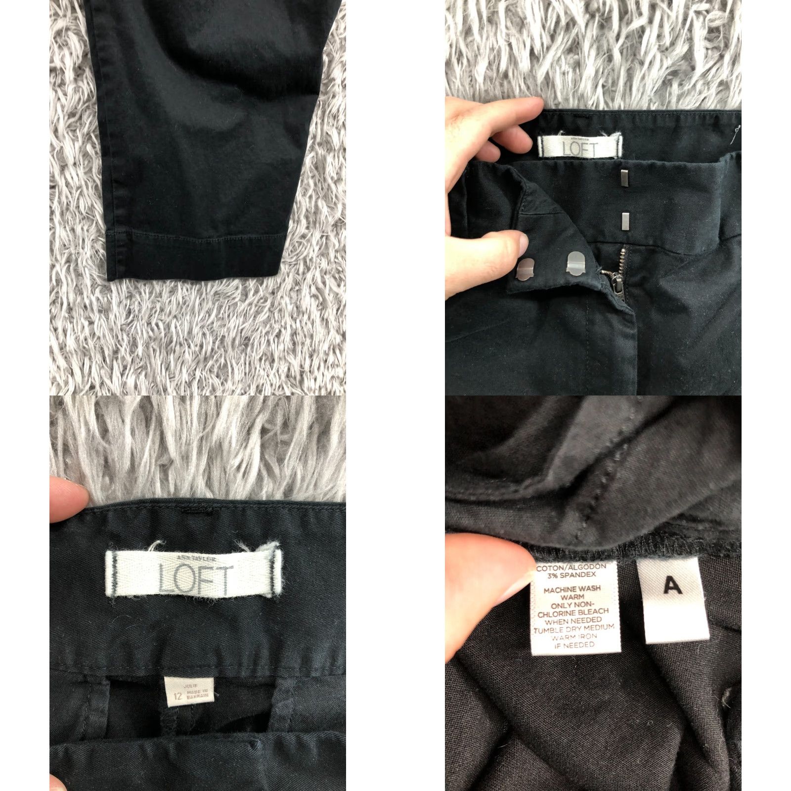 Ann Taylor Ann Taylor Loft Pants Womens Size 12 Black Capri Hook Eye Size 34" / US 12 / IT 48 - 8 Thumbnail