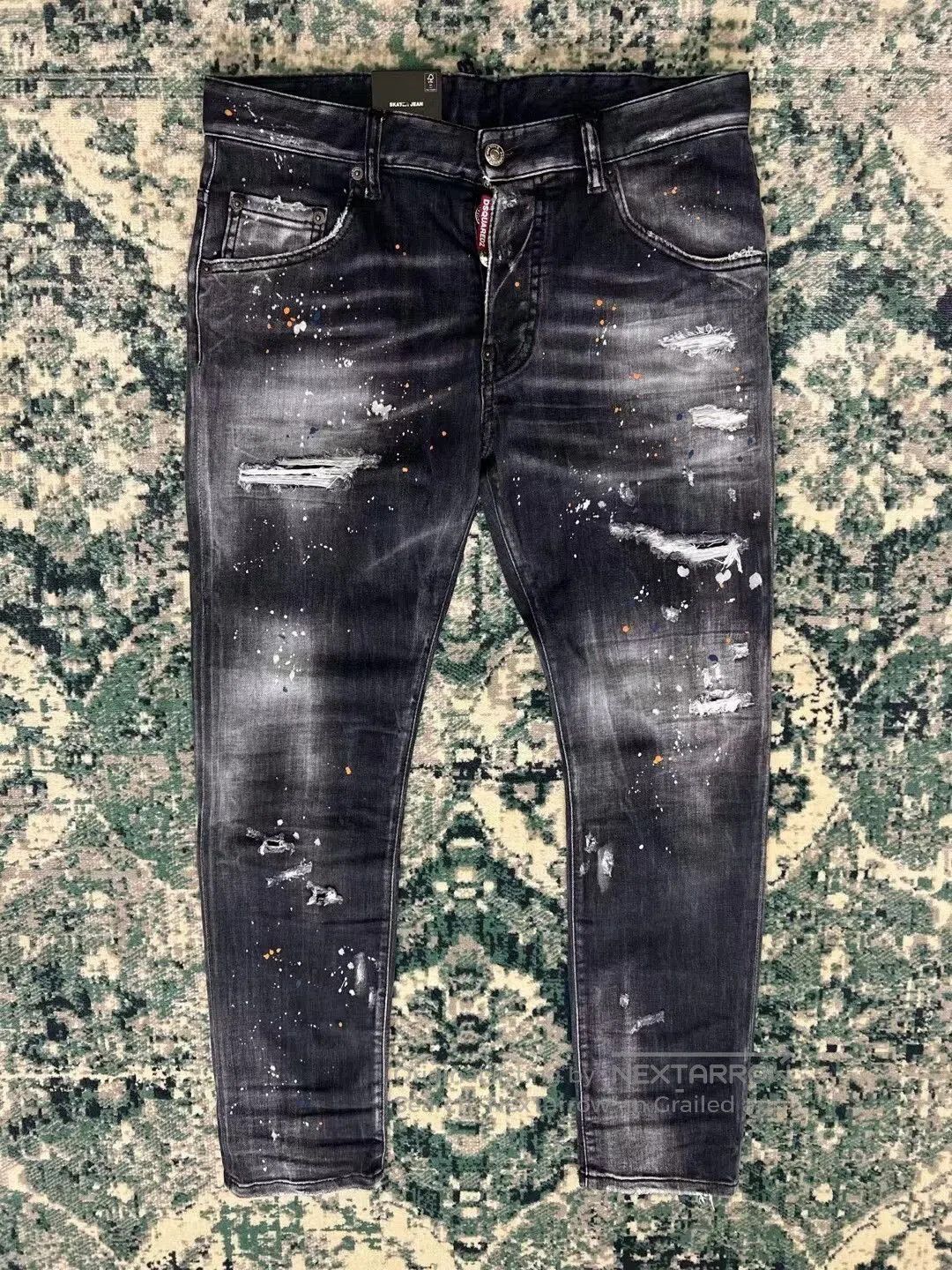 Dsquared2 dsquared2 black gray patchwork skinny jeans. Size US 44 / EU 60 - 1 Thumbnail