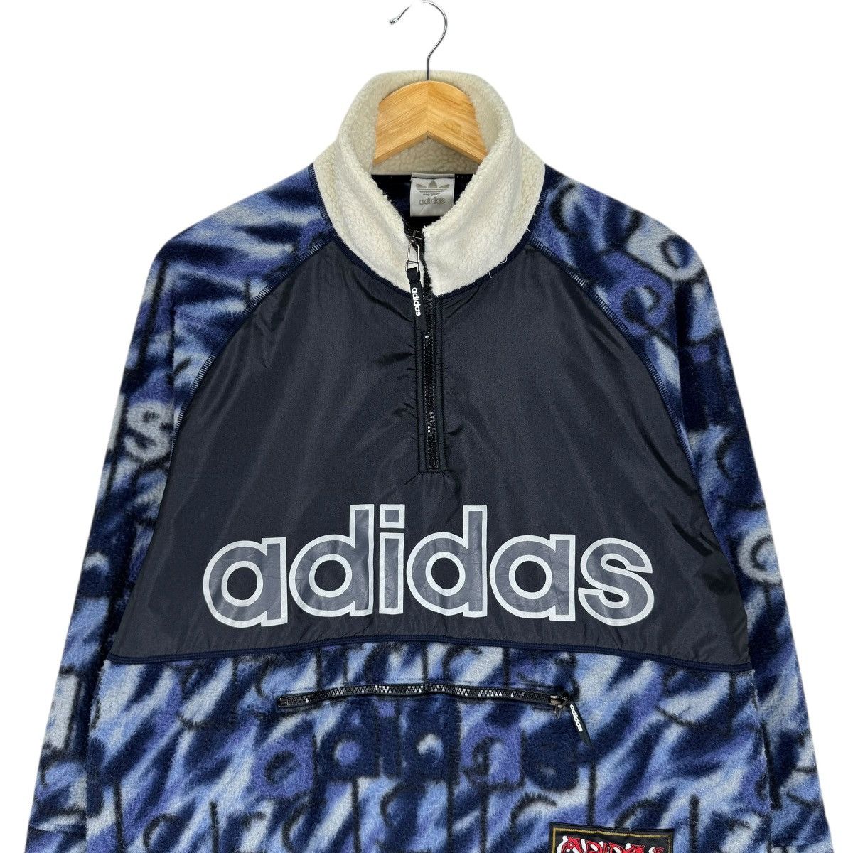 Adidas 🔥ADIDAS FLEECE ANORAK OVER PRINT JACKET Size US M / EU 48-50 / 2 - 3 Thumbnail