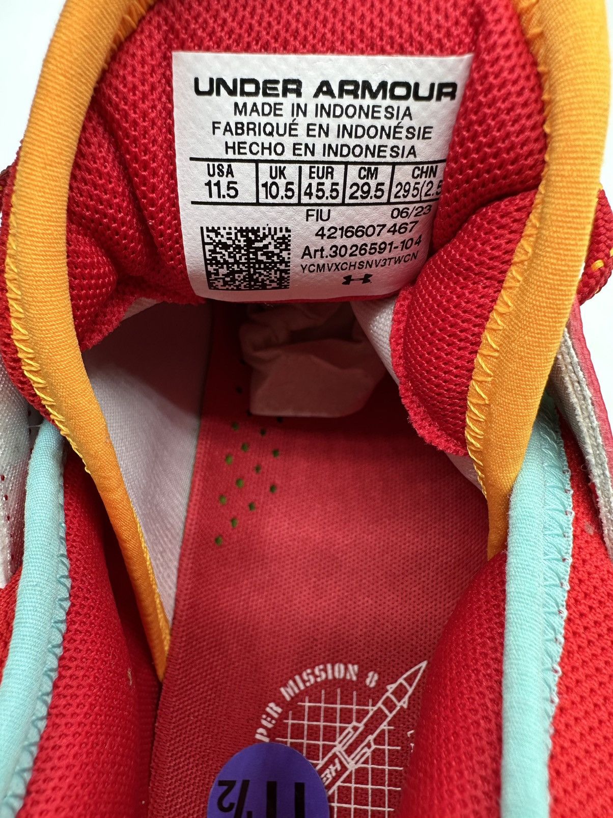 Under Armour Under Amour Harper 8 Elite TPU “White Red” size 11.5 Size US 11.5 / EU 44-45 - 6 Thumbnail