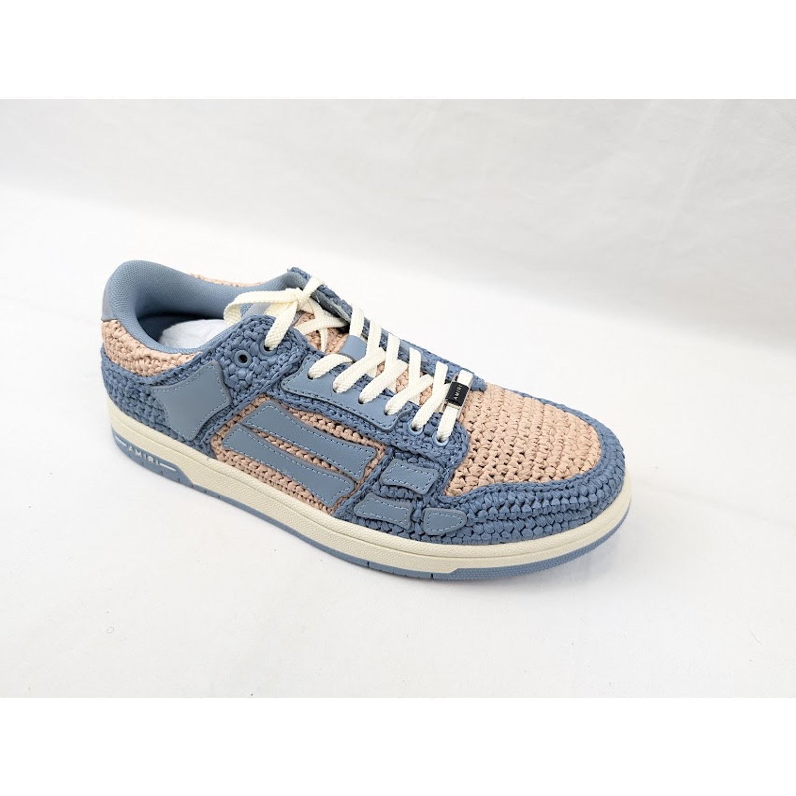 Amiri o1rshd1 Q:3 / Raffia Skeleton Low-Top Sneakers in Blue Size US 11 / EU 44 - 2 Thumbnail