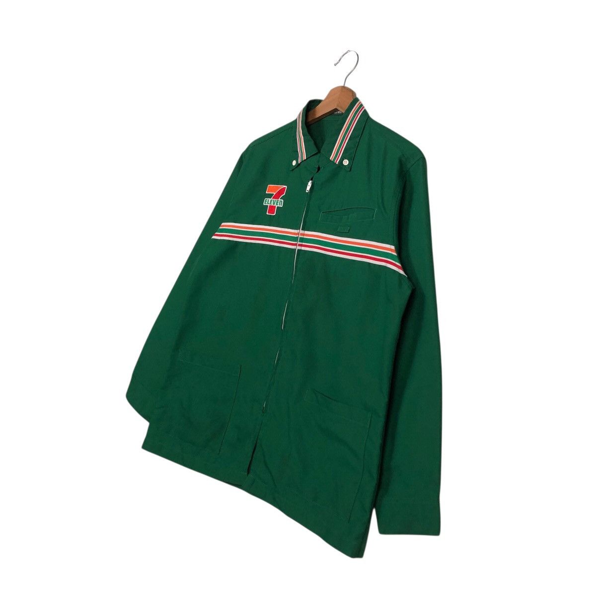 Japanese Brand Vintage 7-Eleven Employee Uniform Jacket Green Zip-Up Size US M / EU 48-50 / 2 - 3 Thumbnail