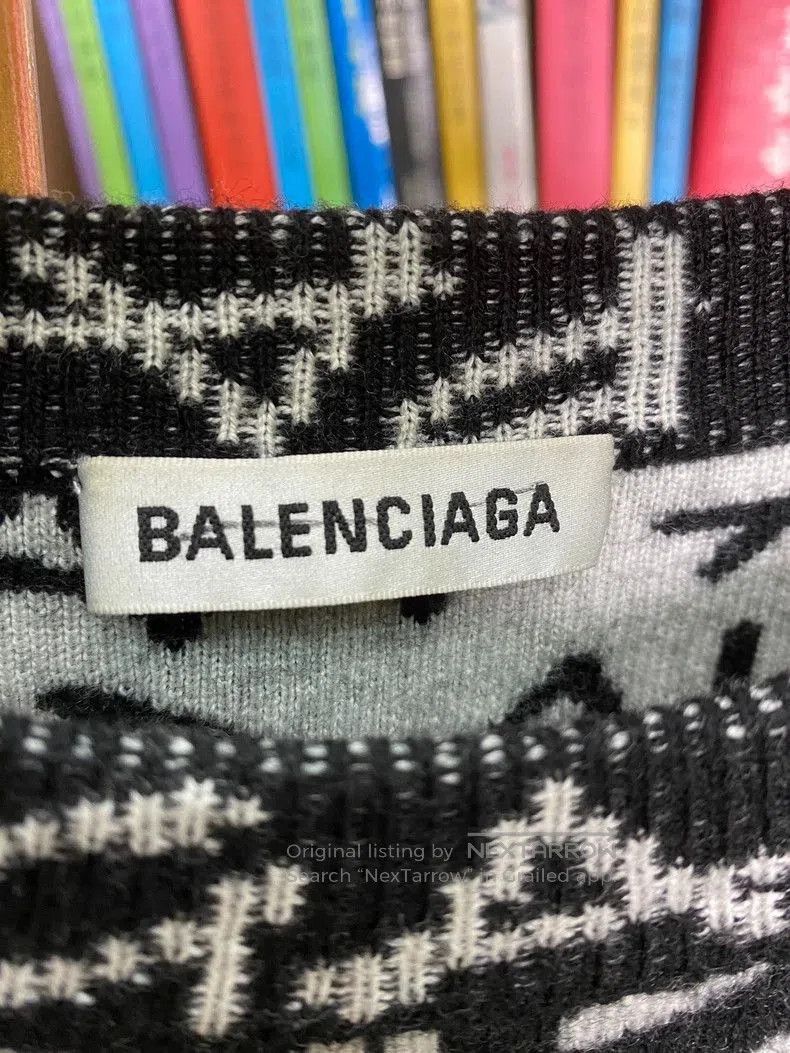 Balenciaga Balenciaga Logo Print Sweater L. Size US L / EU 52-54 / 3 - 2 Thumbnail