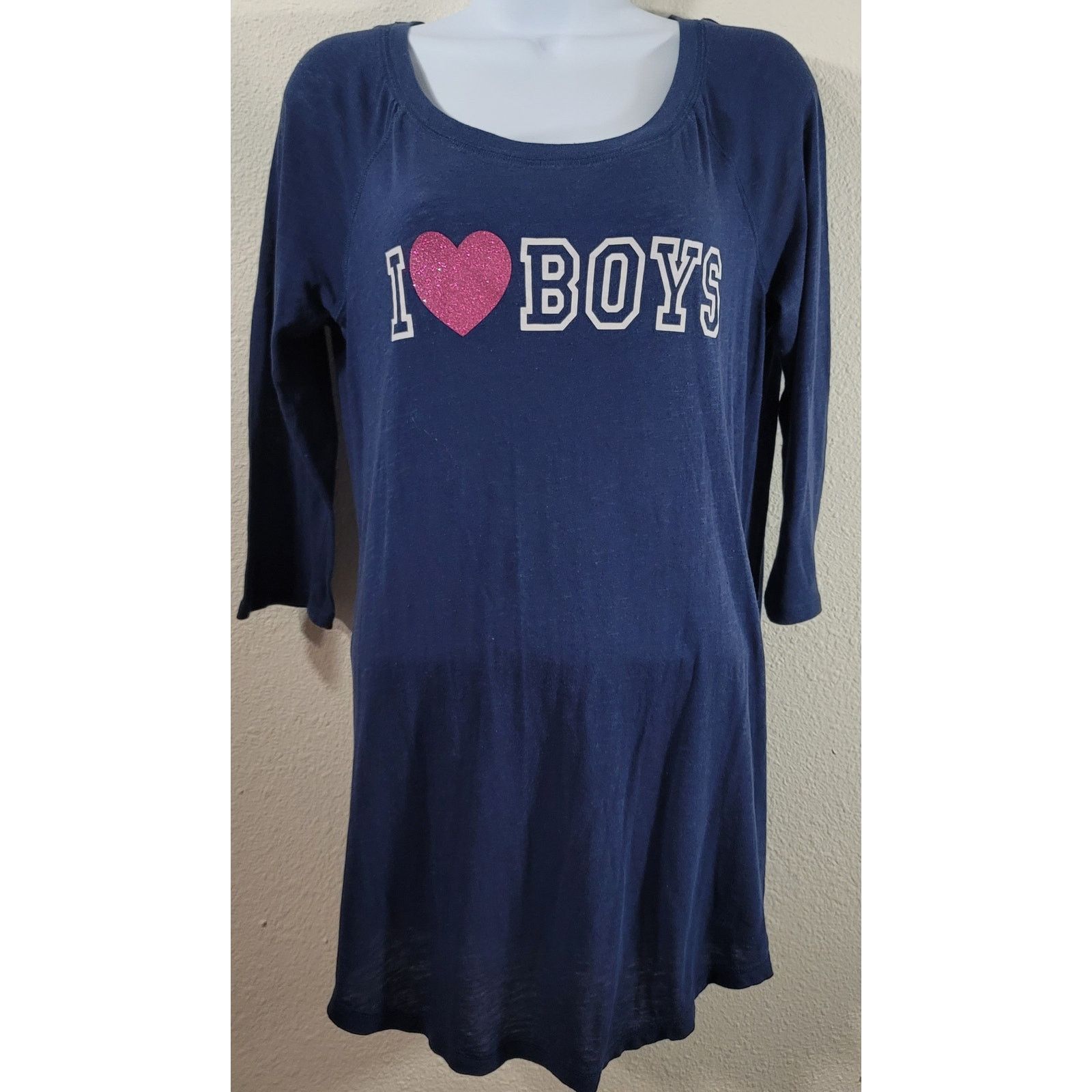 Forever 21 Forever 21 Blue White I Heart Boys Sleep Top Large Size L / US 10 / IT 46 - 1 Thumbnail