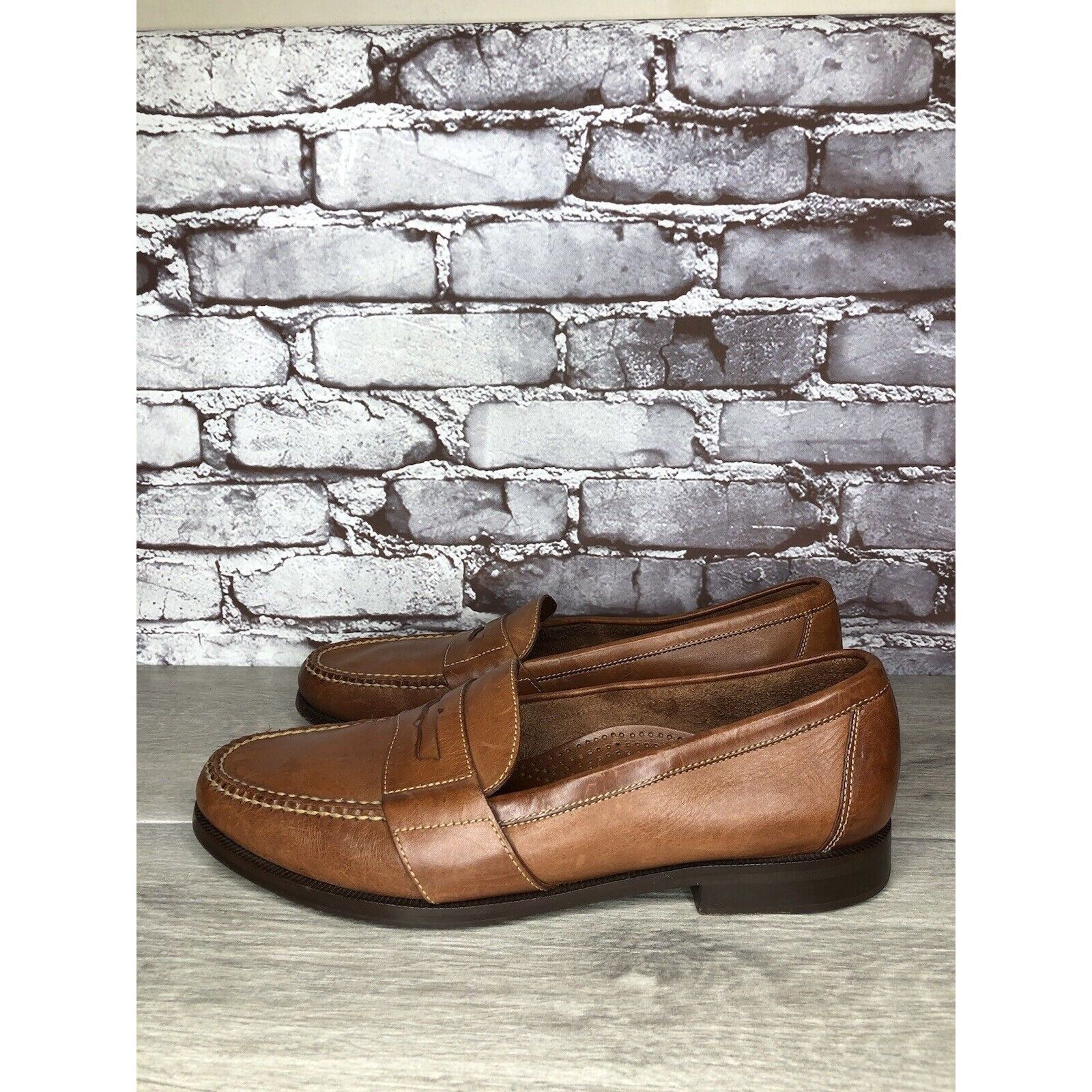 Cole Haan Cole Haan Brown Leather Slip On Penny Loafers Dress Shoes Me Size US 13 / EU 46 - 17 Thumbnail