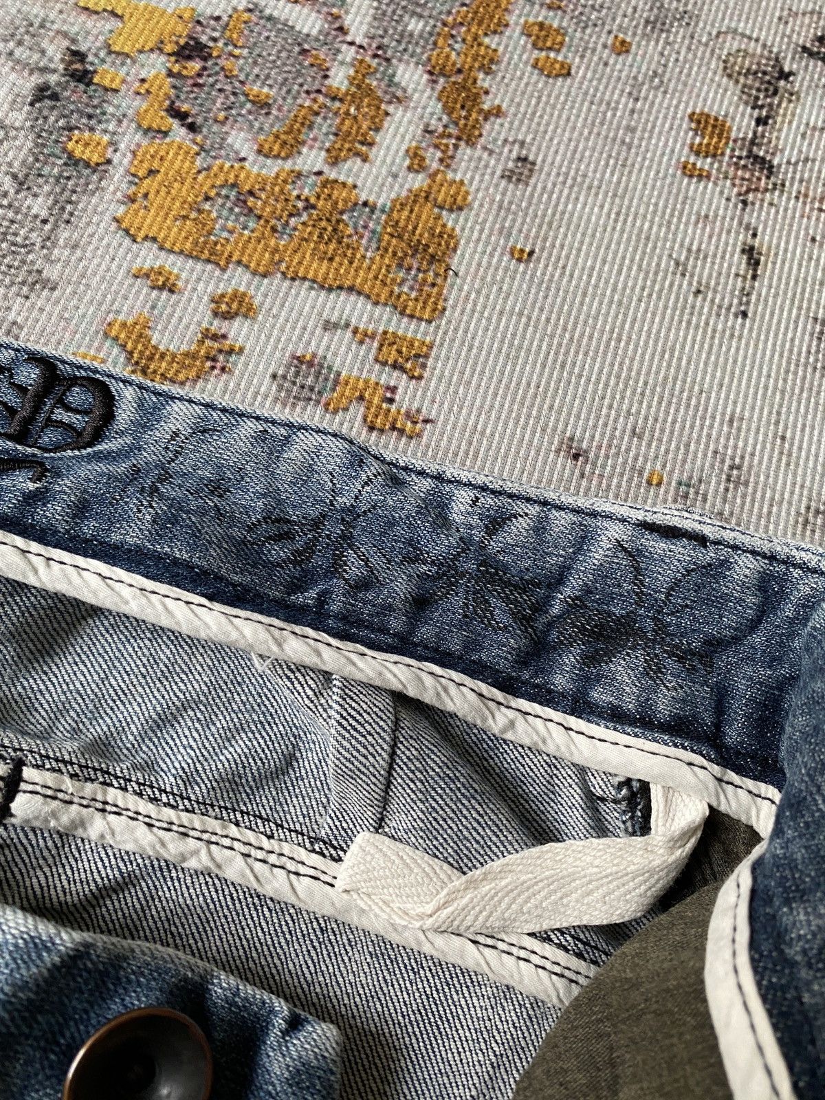Japanese Brand Johnny Wolf Faded Blue Distressed Rick Owens Style Jeans Size US 30 / EU 46 - 21 Thumbnail