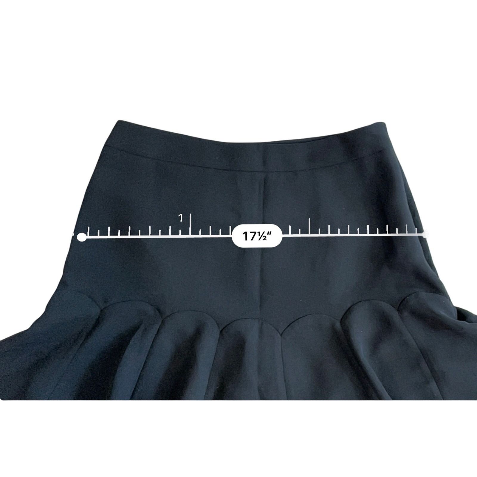 Robert Talbott Talbot's Petite Black Scalloped Tulip Flare Skirt 4P Size 27" / US 4 / IT 40 - 8 Thumbnail