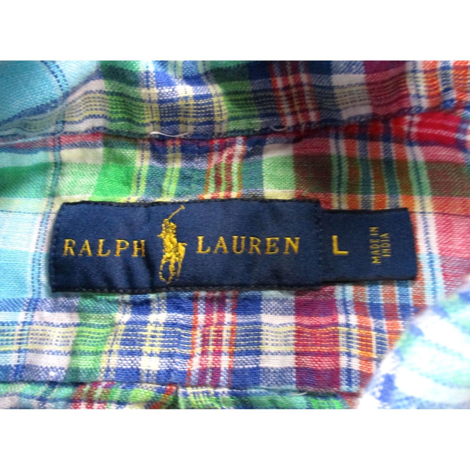 Ralph Lauren Ralph Lauren Polo Shirt Mens L Multicolor Knit Linen Size 42R - 6 Thumbnail