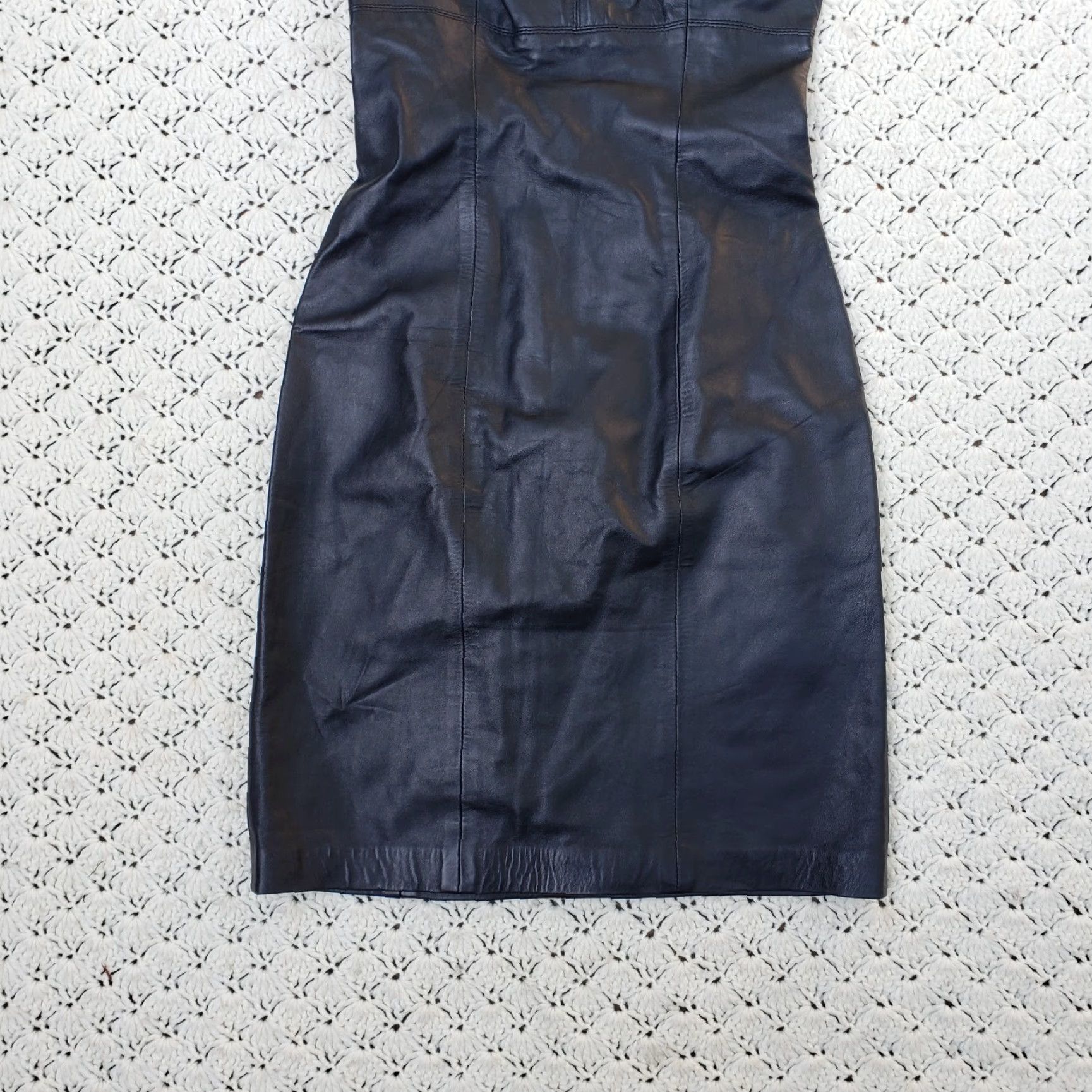 Vintage VINTAGE Michael Hoban North Beach Leather Dress Black Zip Back - 4  | Grailed