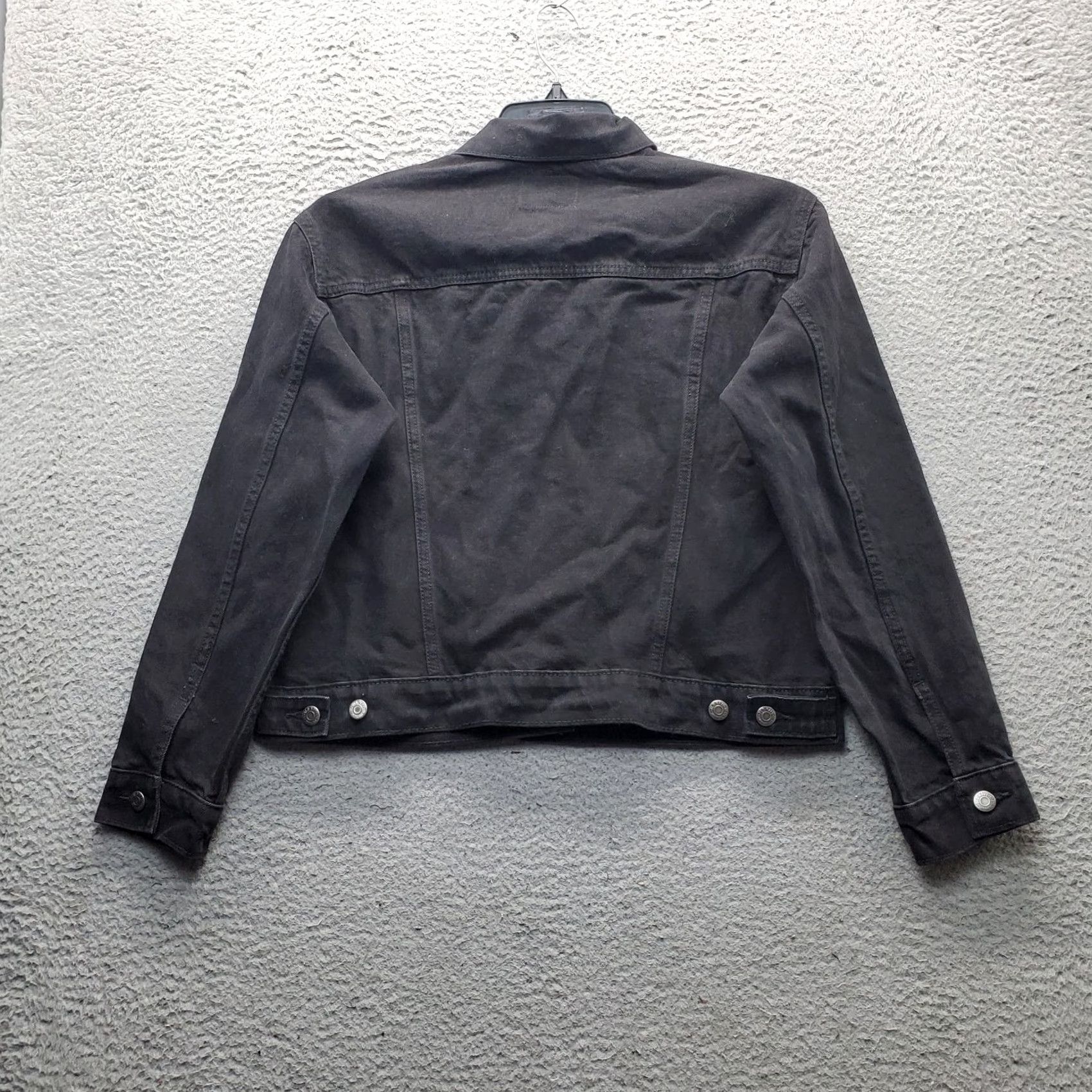Old Navy Old Navy Jeans Jacket Womens M Black Denim Button Front Collared Jacket Size M / US 6-8 / IT 42-44 - 2 Thumbnail