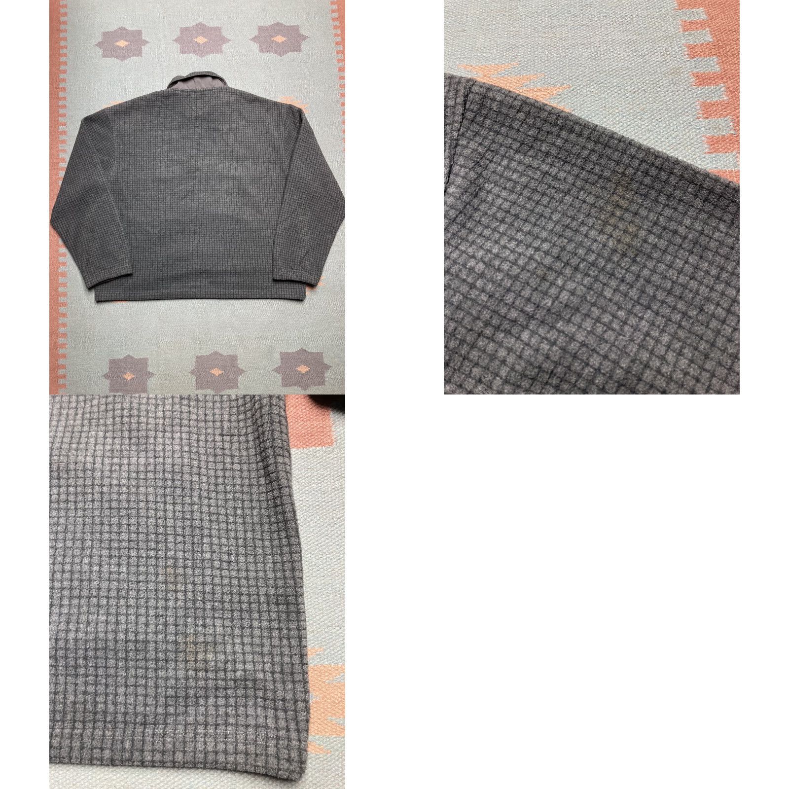 Tommy Hilfiger VINTAGE Tommy Hilfiger 1/4 Zip Gridded Fleece Pullover Sweater Sweatshirt Gray XL Mens Size US XL / EU 56 / 4 - 8 Thumbnail