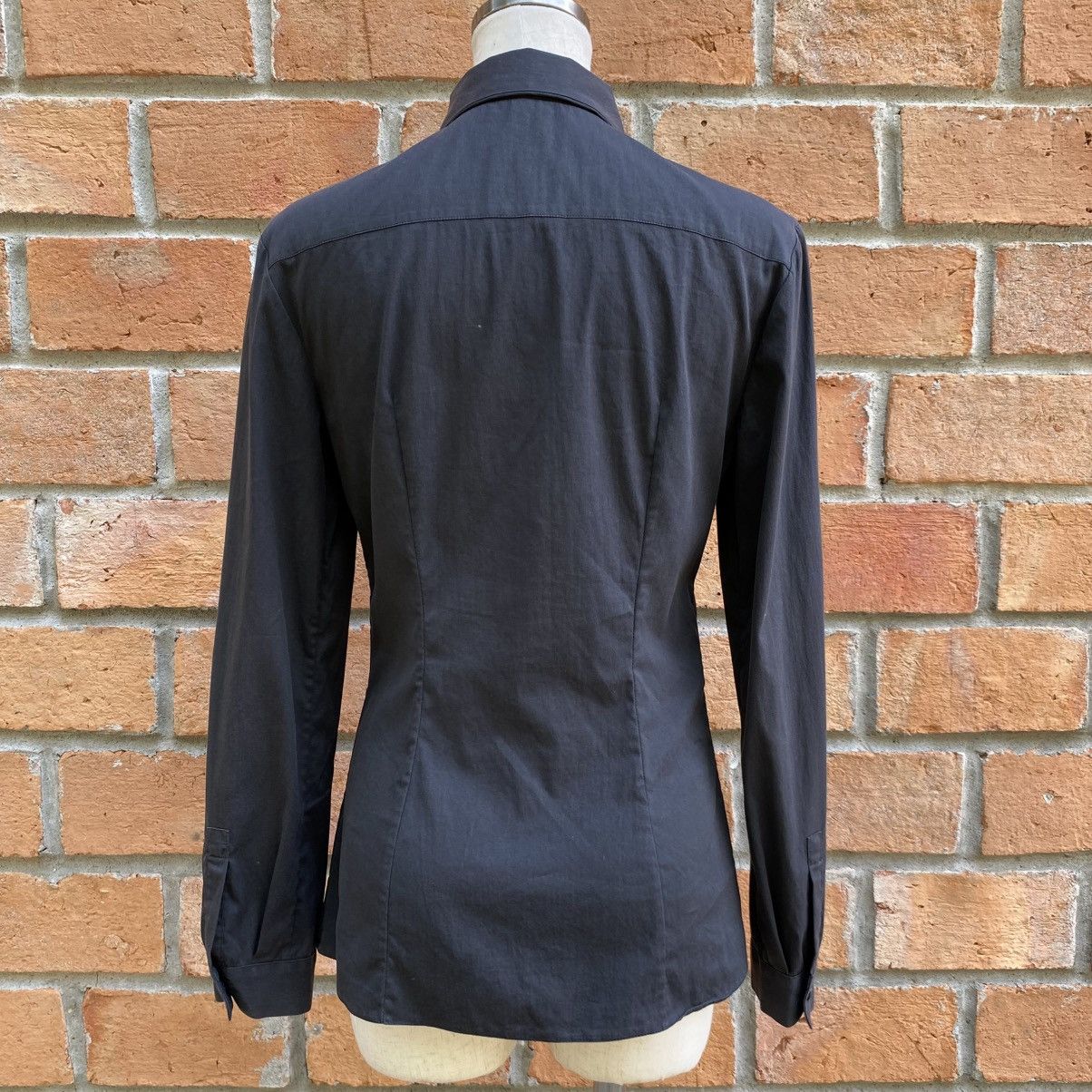 Prada Prada Elegant Black Fitted Long-Sleeve Shirt Size XS / US 0-2 / IT 36-38 - 23 Thumbnail