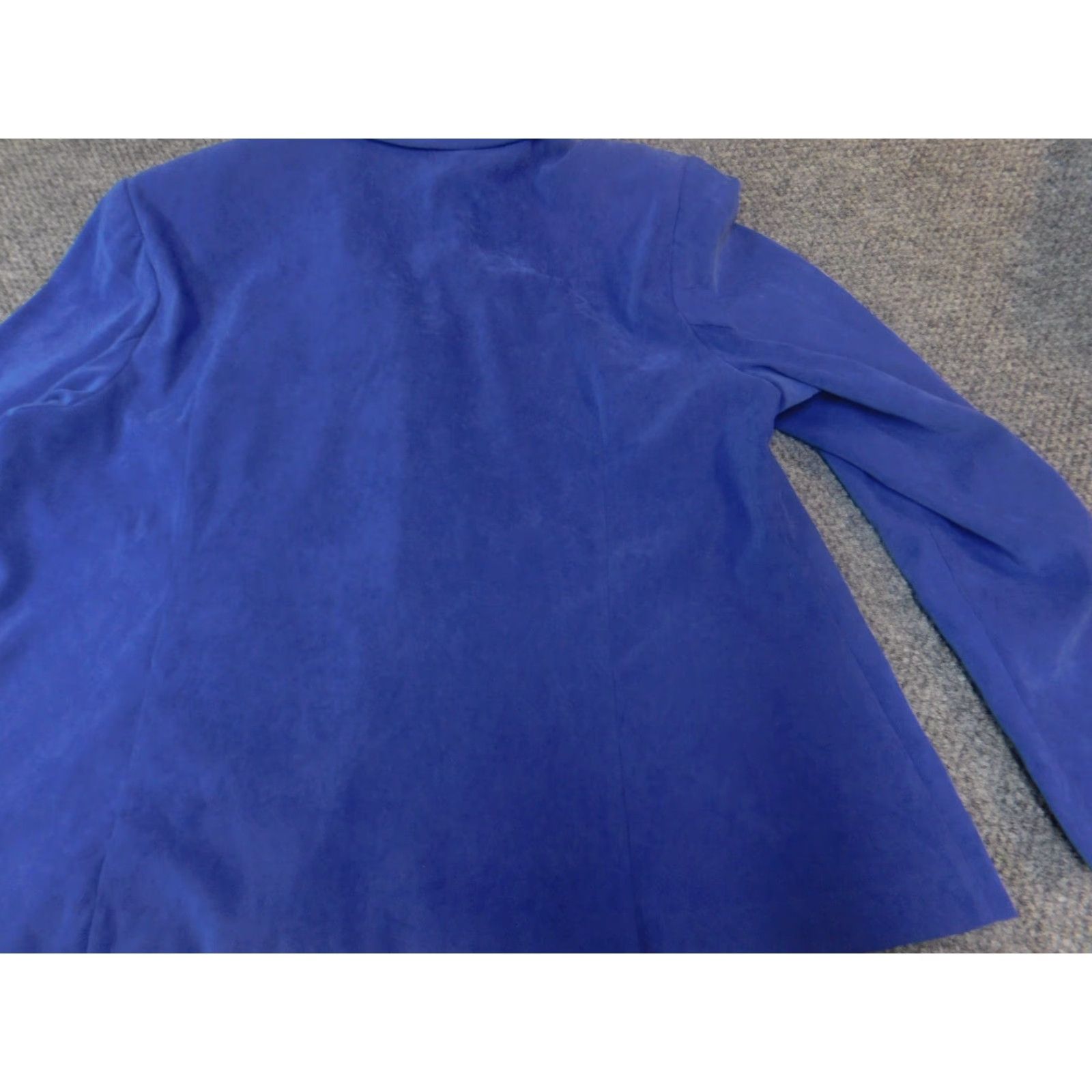Vintage Cato Blazer Womens 24W Blue One-Button Notch Lapel Short Sleeve Solid Modern Tuxedo Lightweight Fall Winter Plus Size Jacket Coat Size 4XL / US 24-26 - 6 Thumbnail