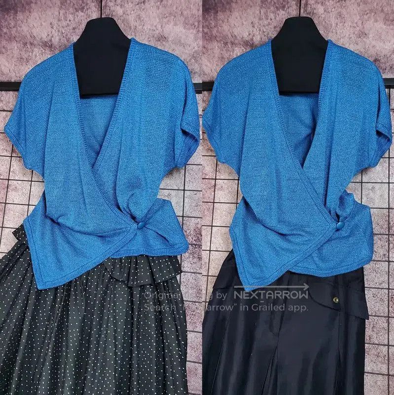 Dior Dior Summer Blue Linen Blend Short Sleeve Top . Size M / US 6-8 / IT 42-44 - 2 Thumbnail