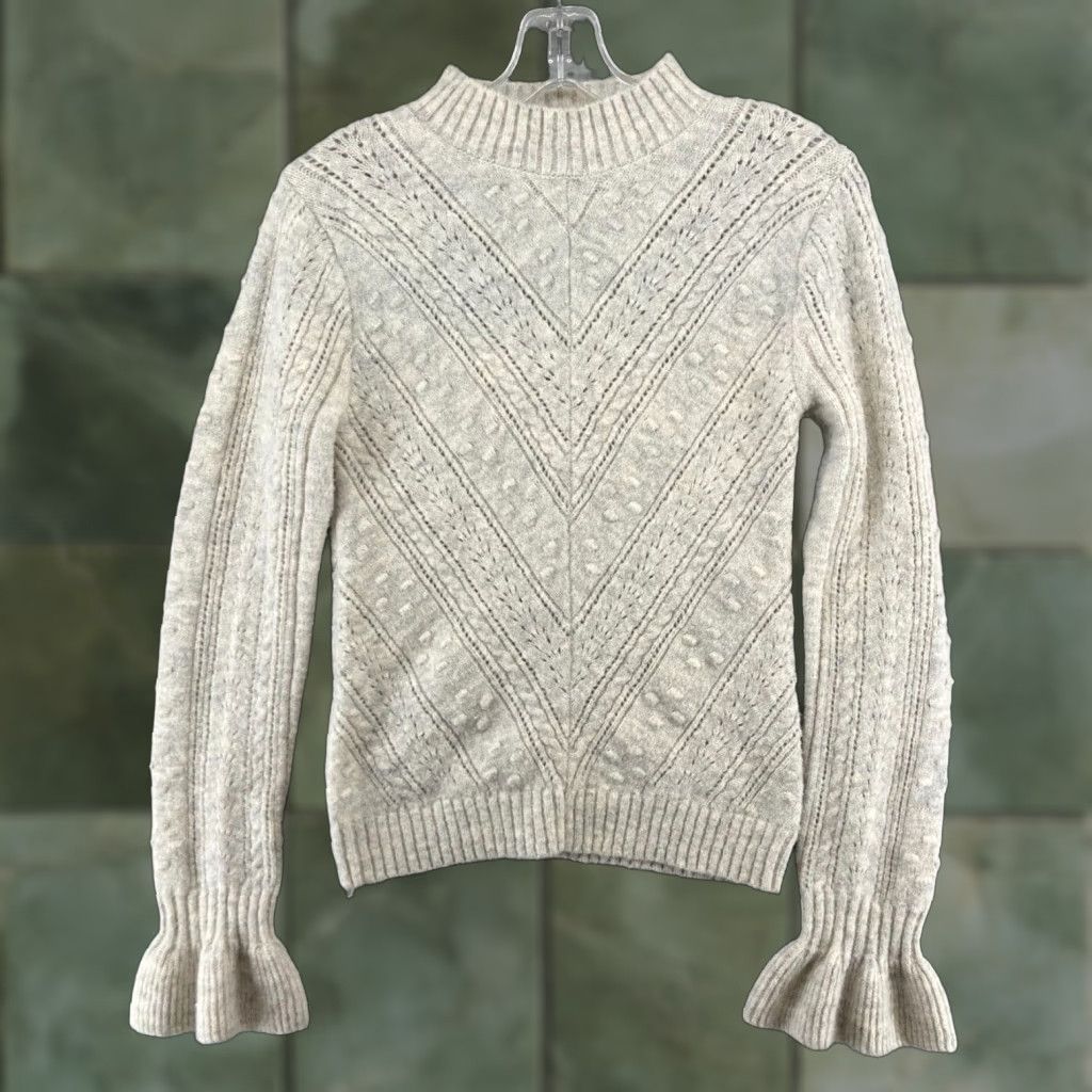 MINKPINK Mink Pink Womens Sweater Small Cream Loose Knit Size S / US 4 / IT 40 - 1 Thumbnail