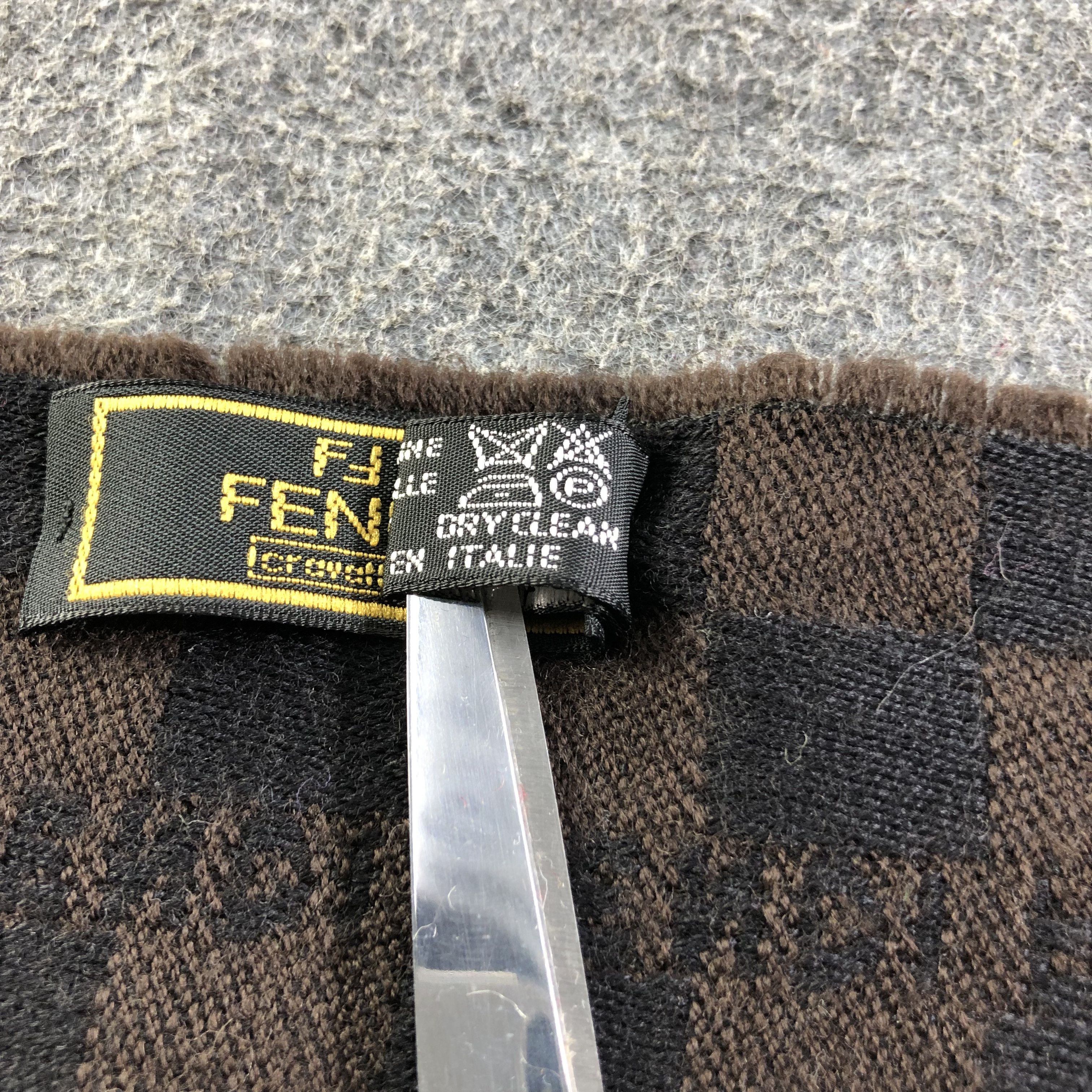 Fendi FENDI Checkered Wool Scarf Muffler Neckwear V2103 Size ONE SIZE - 7 Thumbnail