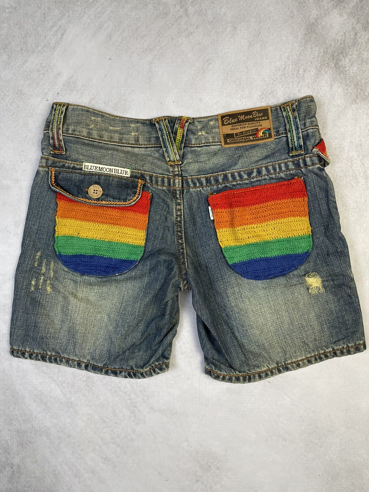 Angel Blue 2000s Scene Style Blue Moon Blue Denim Short Size 28" / US 6 / IT 42 - 6 Thumbnail